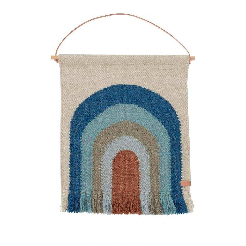 follow the rainbow wandkleed blauw 55x69cm