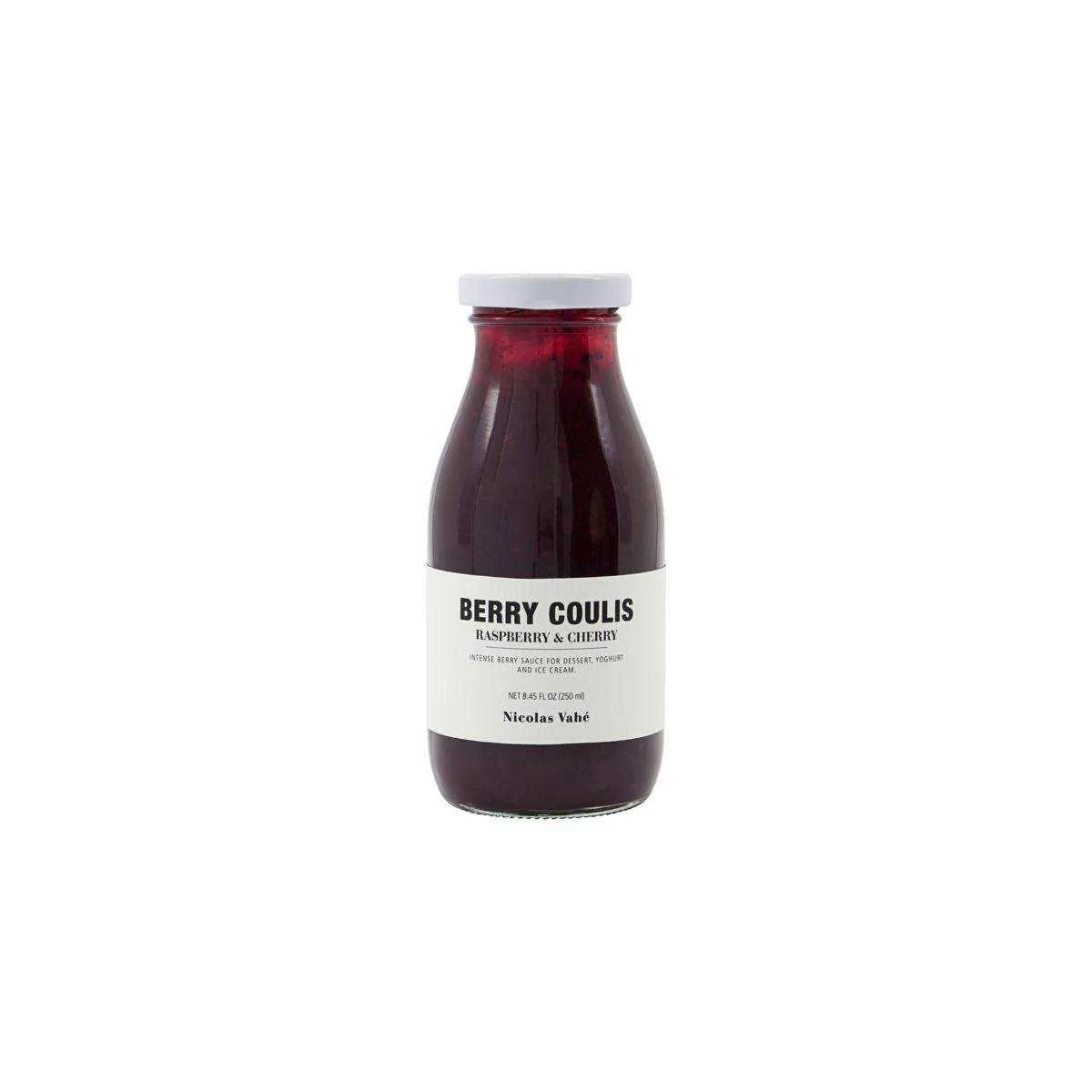 Bessen coulis met frambozen en kersen