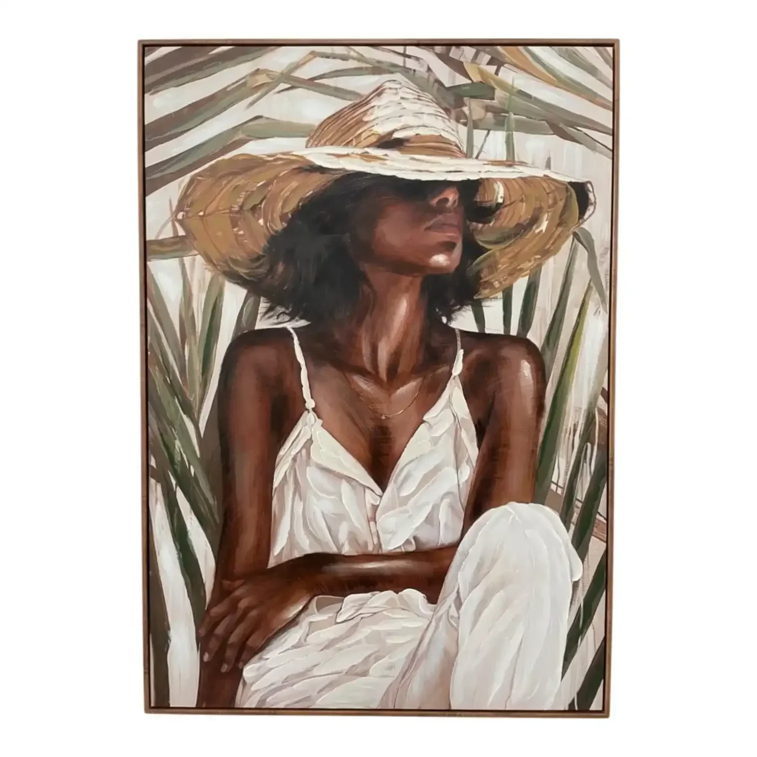 Canvas Schilderij Emmalyn – Vrouw met Hoed 70×100 cm