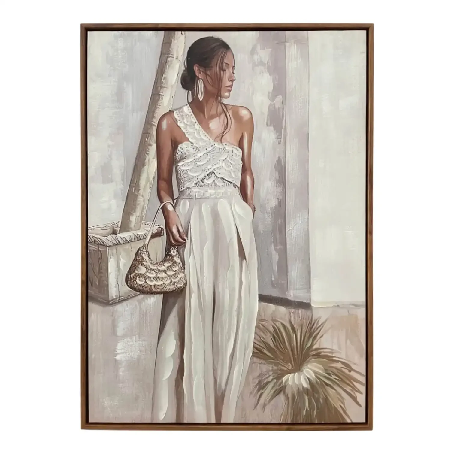 Canvas Schilderij Lucia – Vrouw in Jurk 50×70 cm