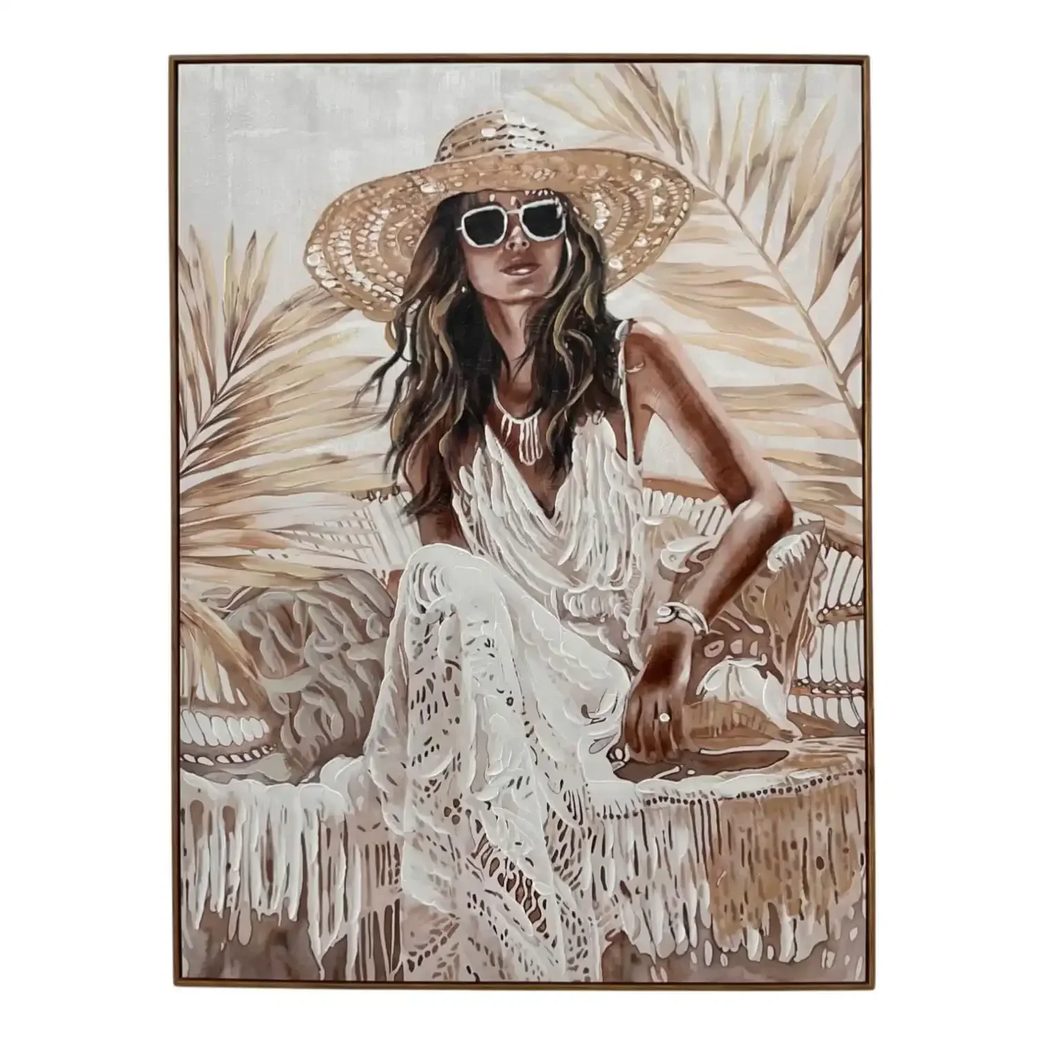 Canvas Schilderij Rosalie – Vrouw met Hoed 90×120 cm