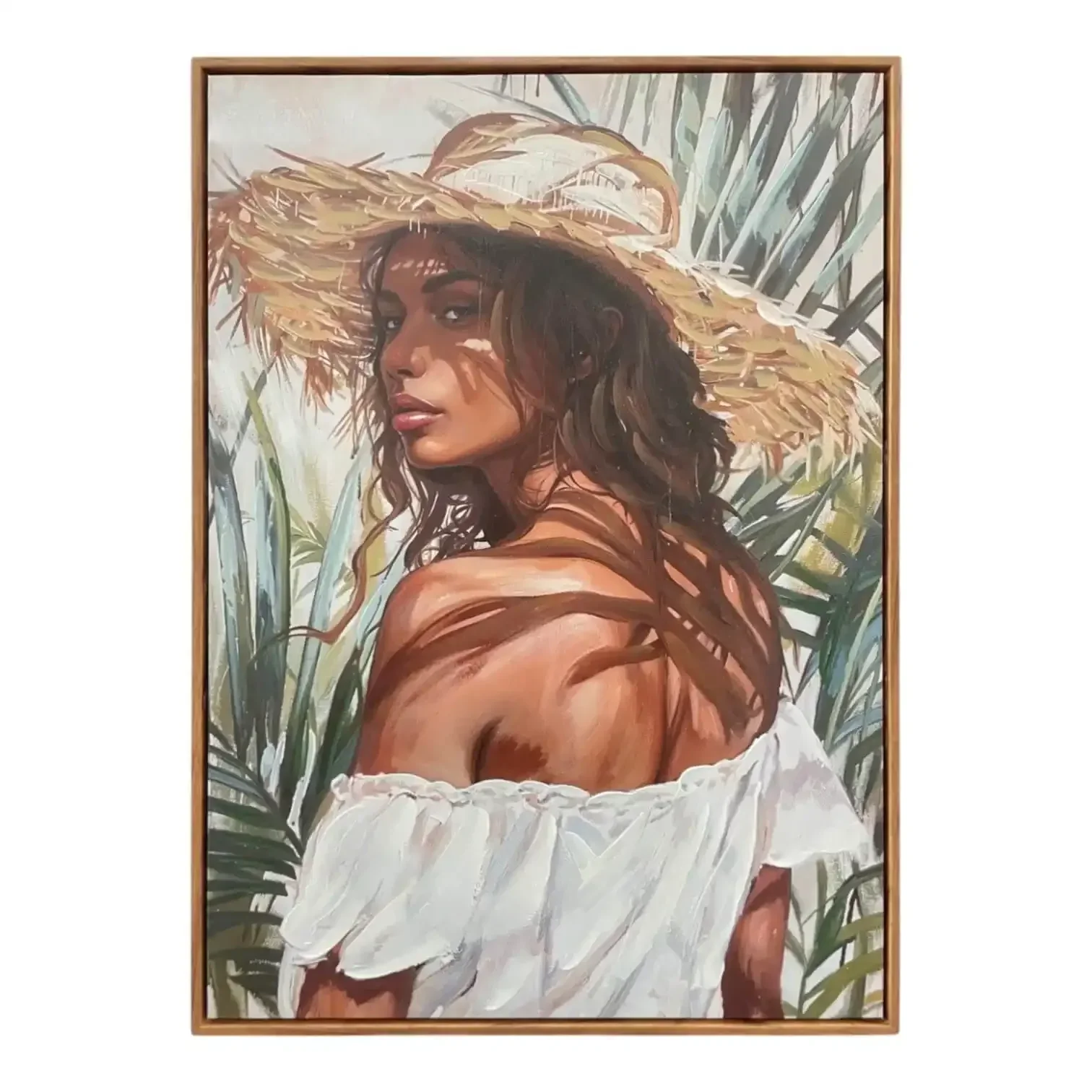 Canvas Schilderij Sofia – Vrouw met Hoed 50×70 cm