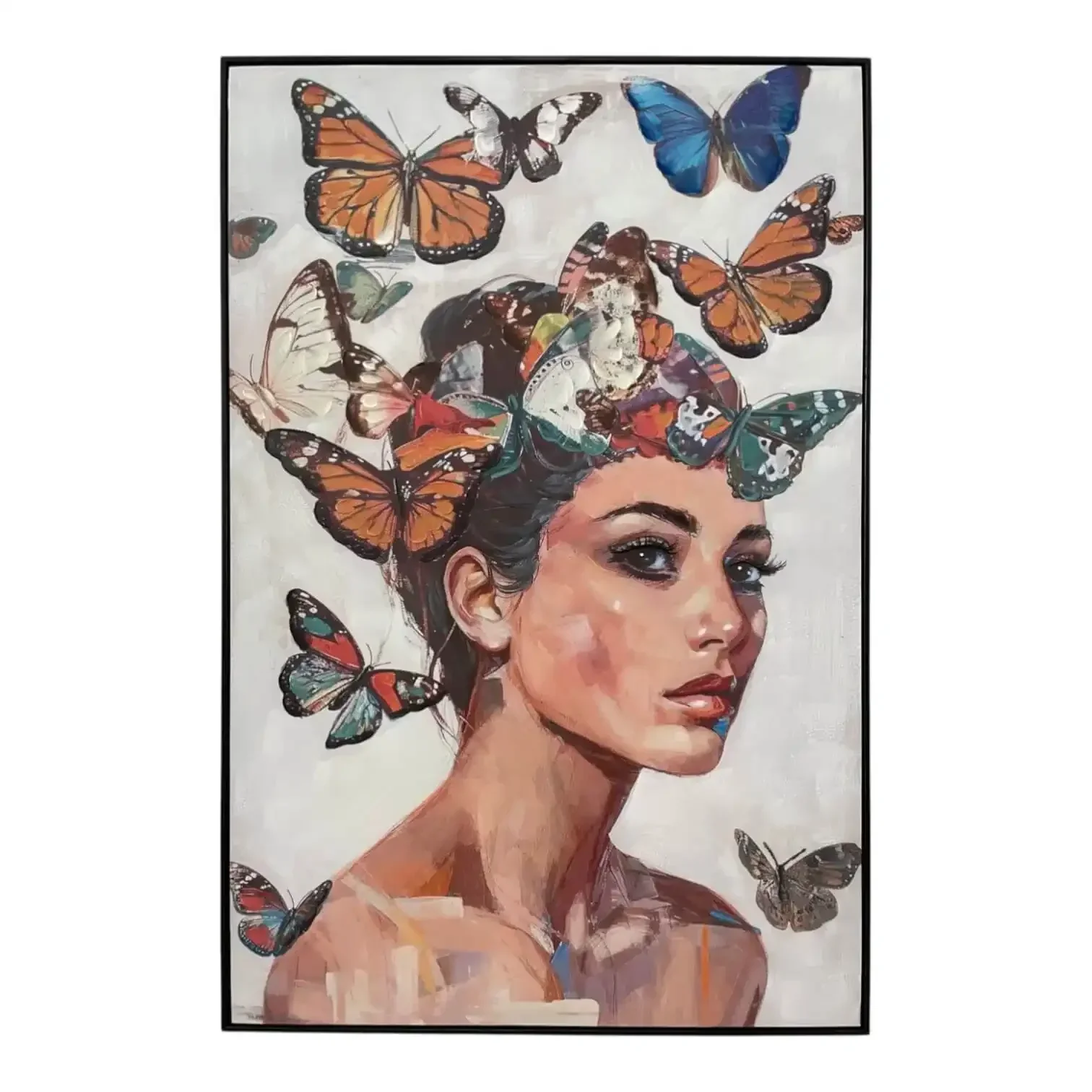 ‘Canvas Painting Women with Big Butterflies 80*120*3.5cm