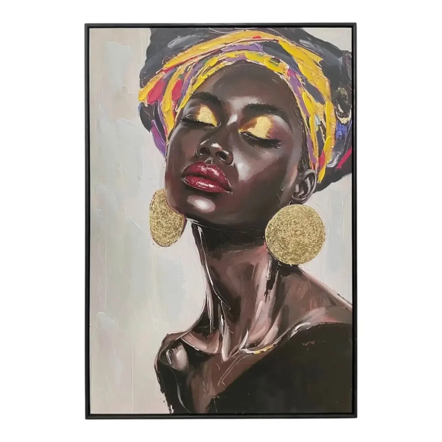 Canvas Schilderij Beautiful Woman with Headband – Vrouw met Hoofdband 60×90 cm