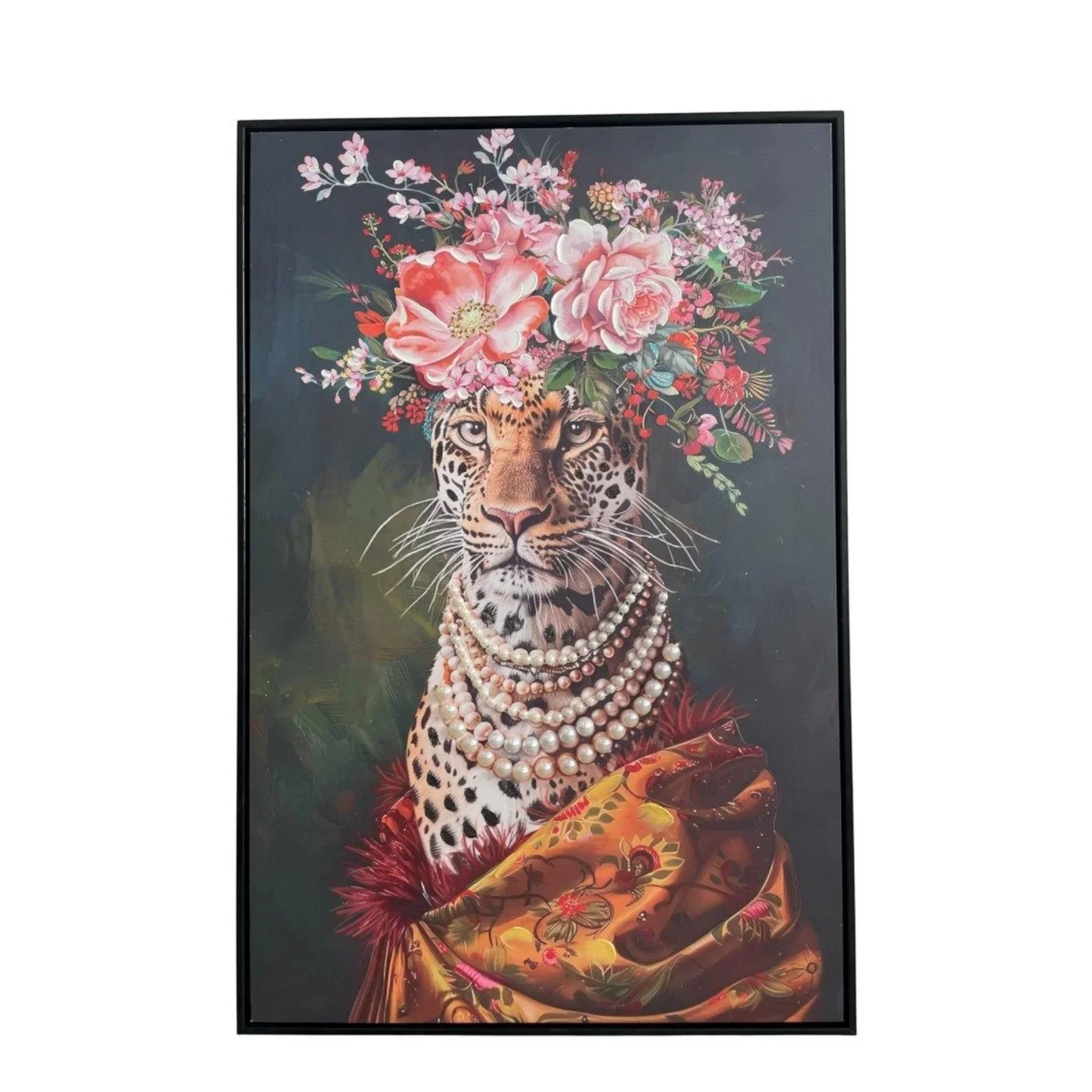 Canvas glossy finish 60*90*3.5 tiger flowers