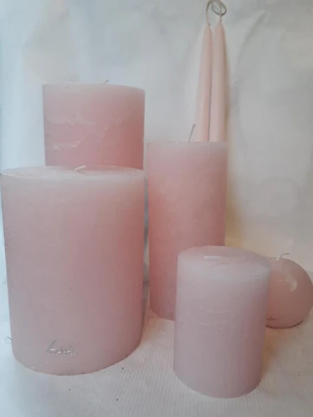 Kaarsen licht roze