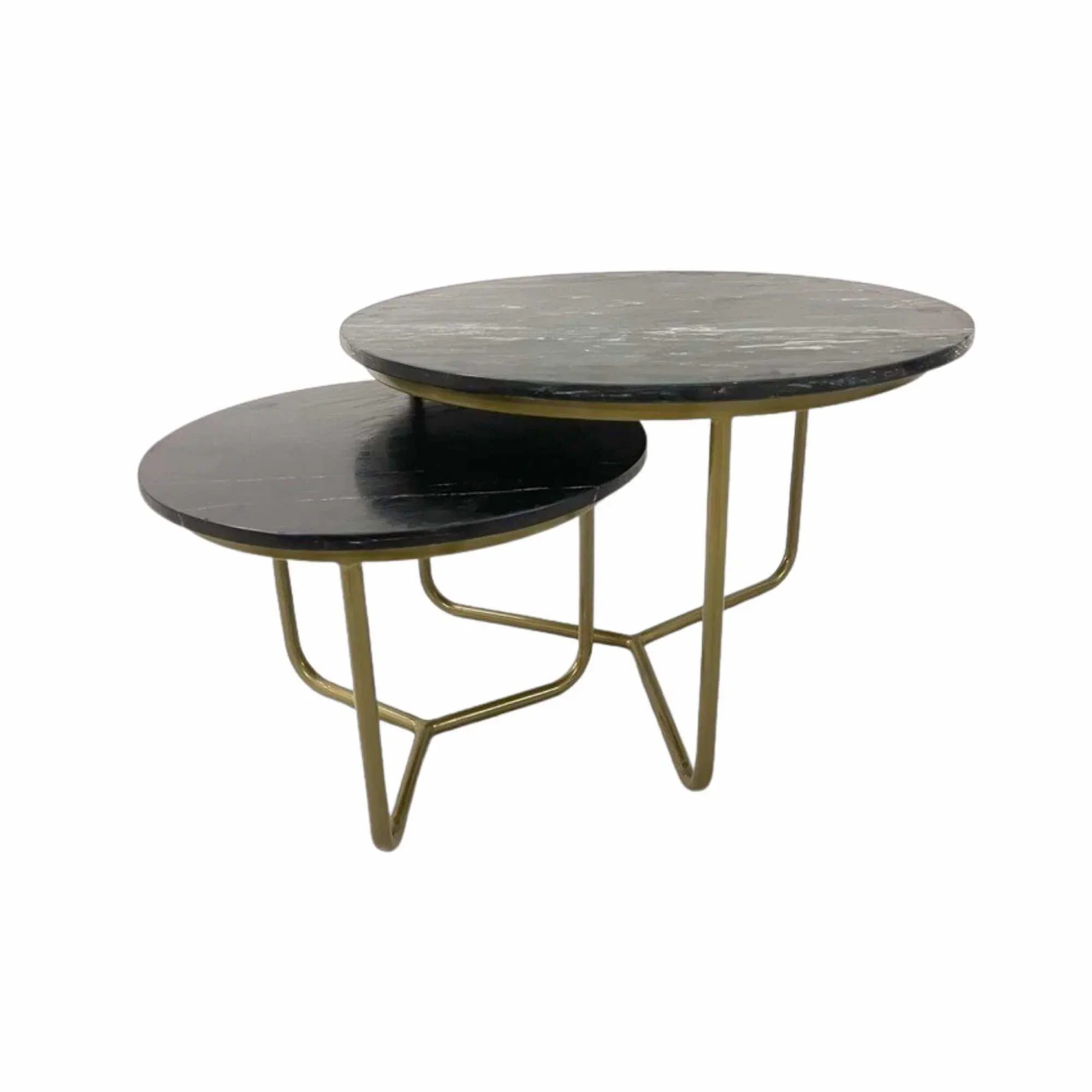 Marble salontafels Gold Noir – set van 2