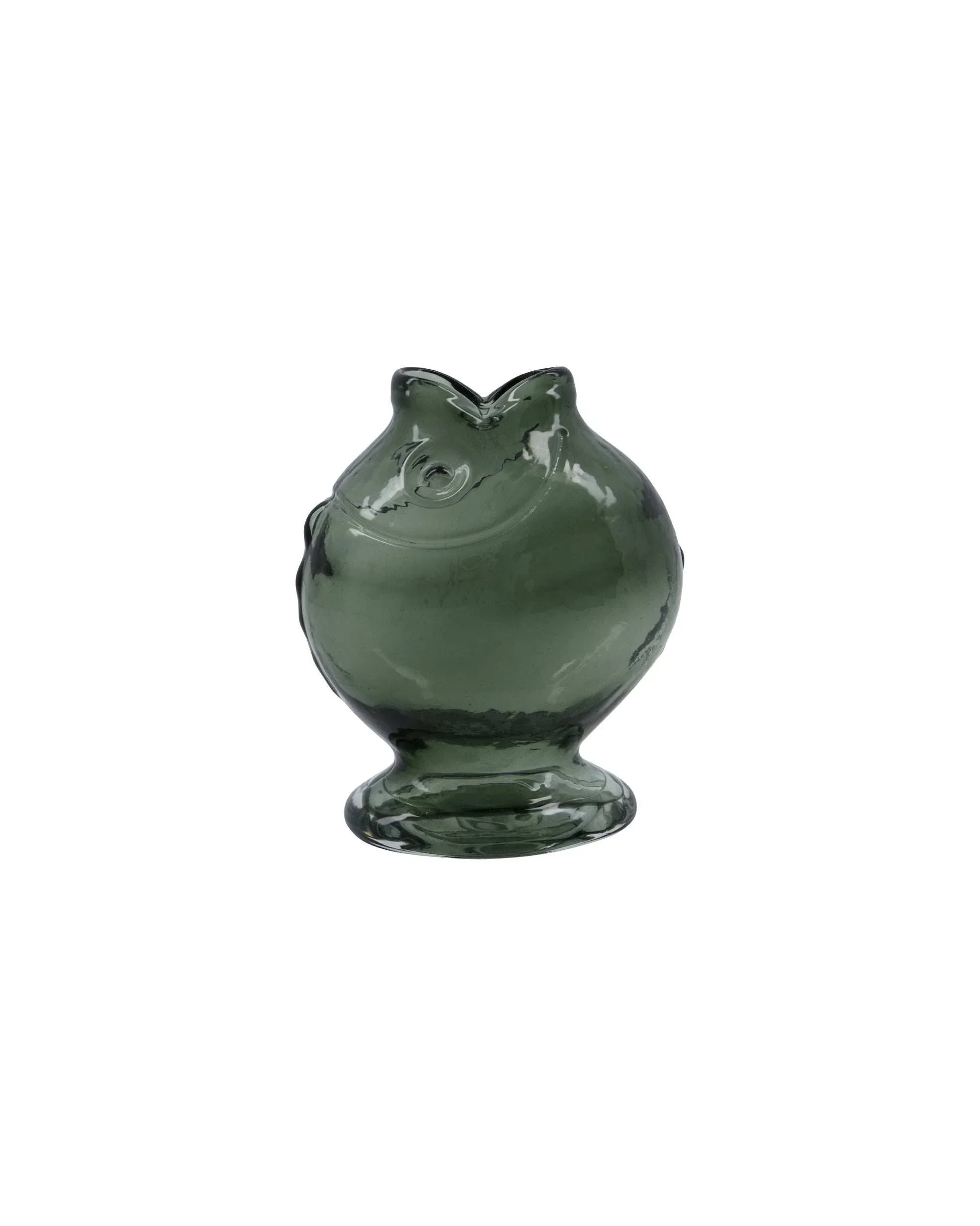 Vaas Fish gerookt glas grijs 17cm Vaas Fish gerookt glas grijs 17cm