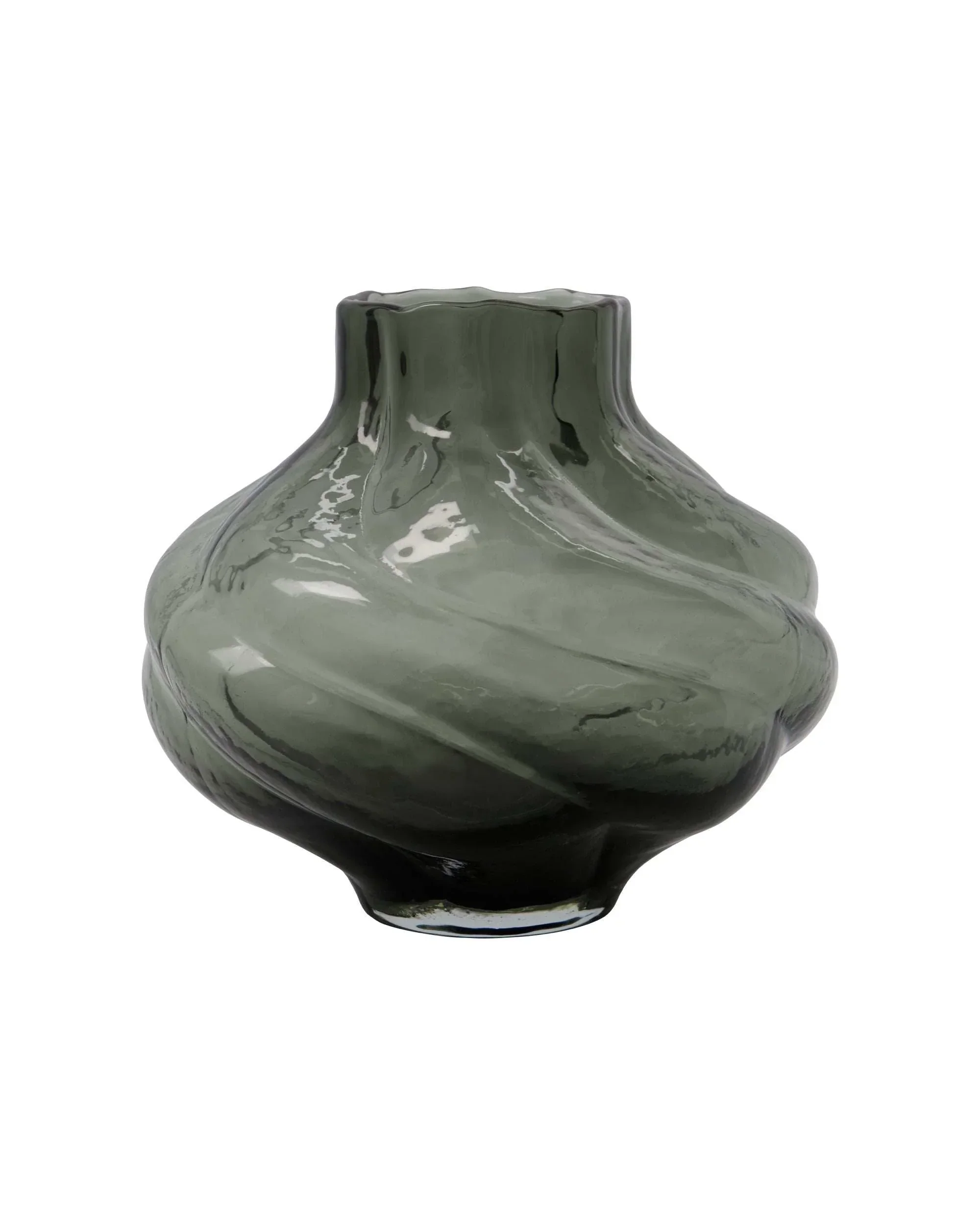 Vaas Turn gerookt grijs glas 20cm