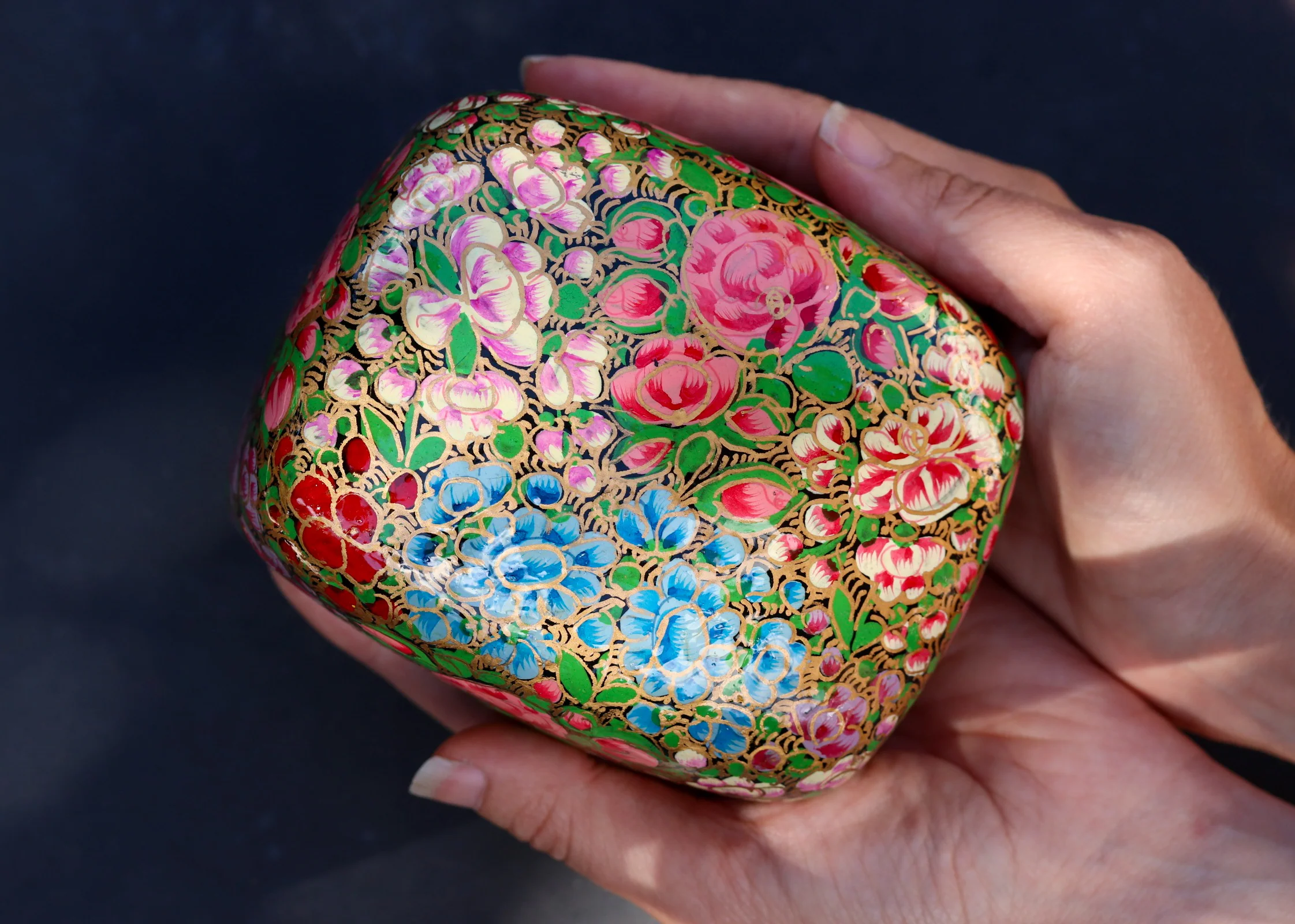 Handbeschilderd doosje – Groen