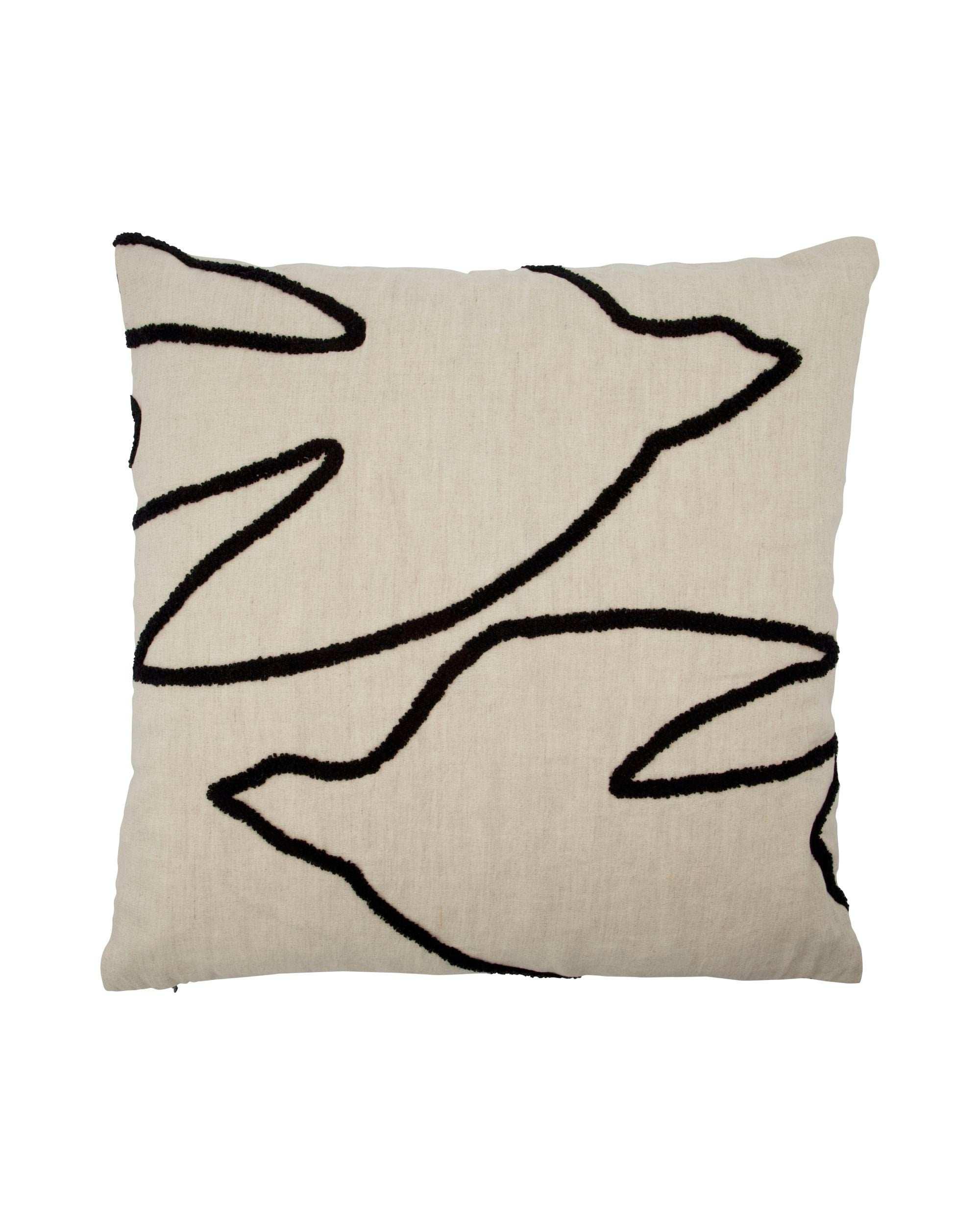 Kussenhoes Fly zwart 50x50cm