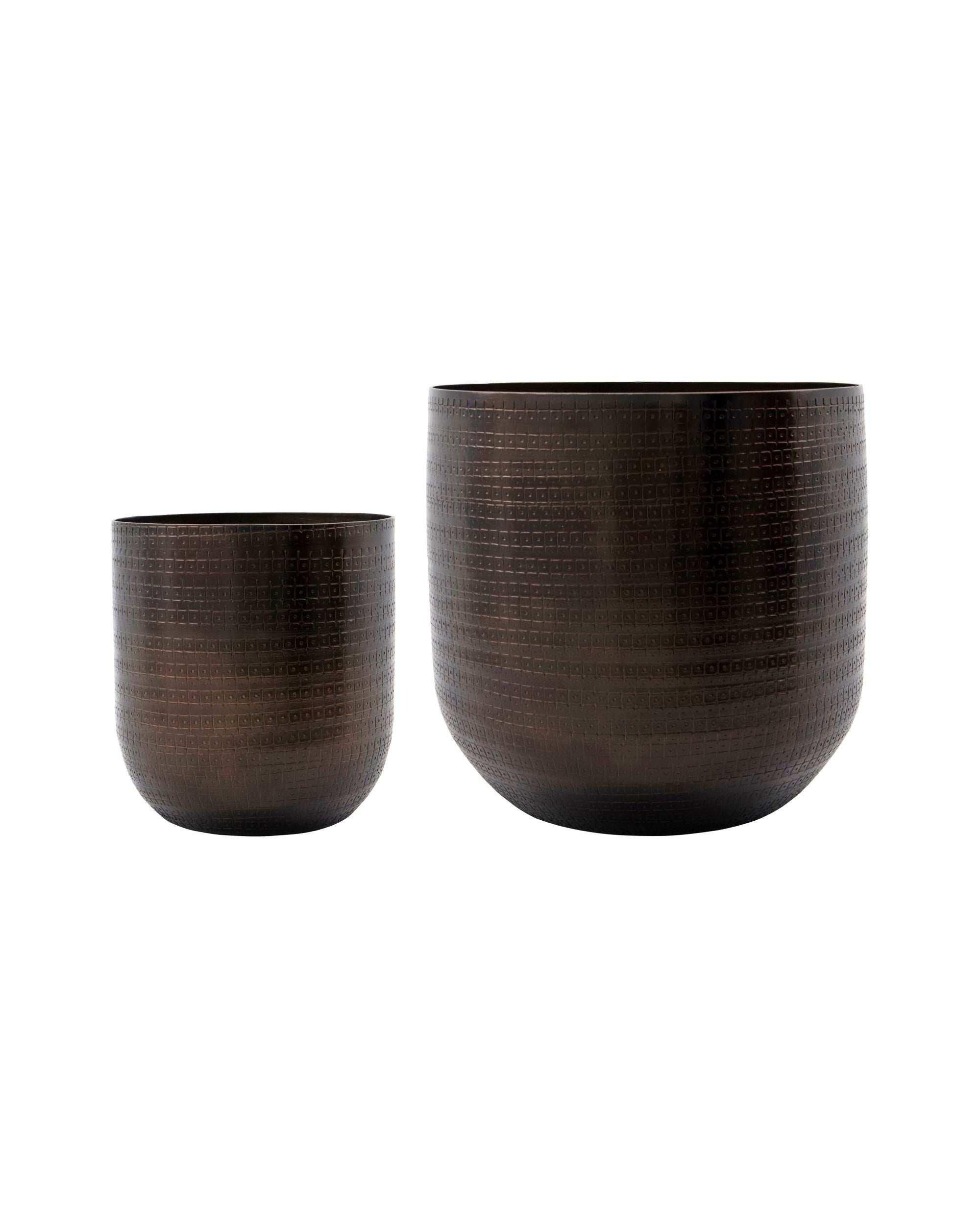 Bloempotten Irene antiek bruin 22cm