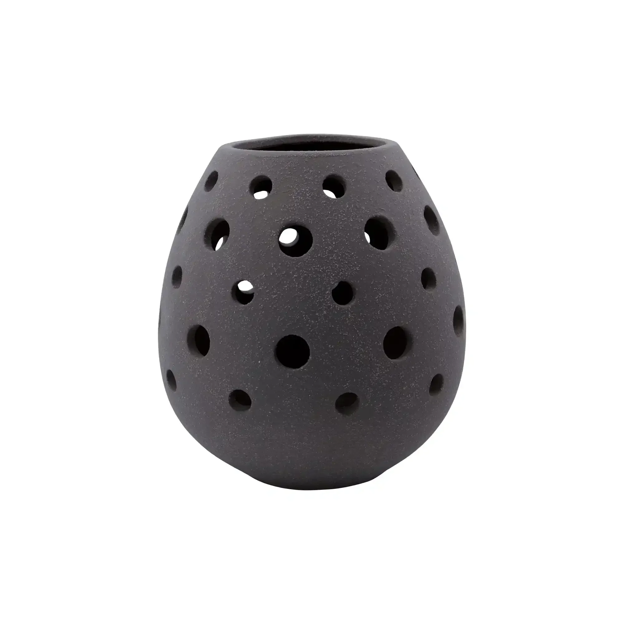 Kandelaar Artie grijs aardewerk 25cm