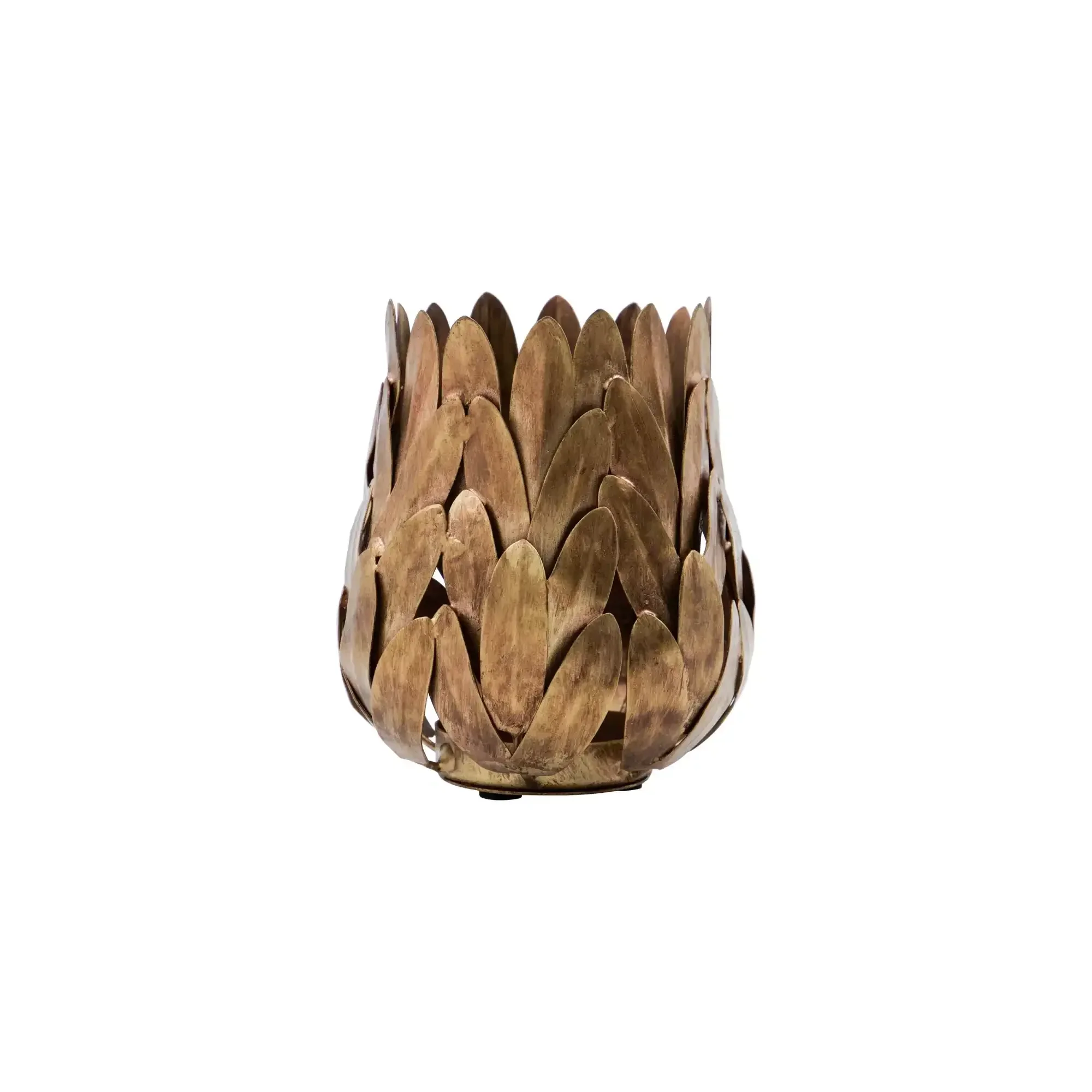 Luka theelichthouder goudkleurig 12cm