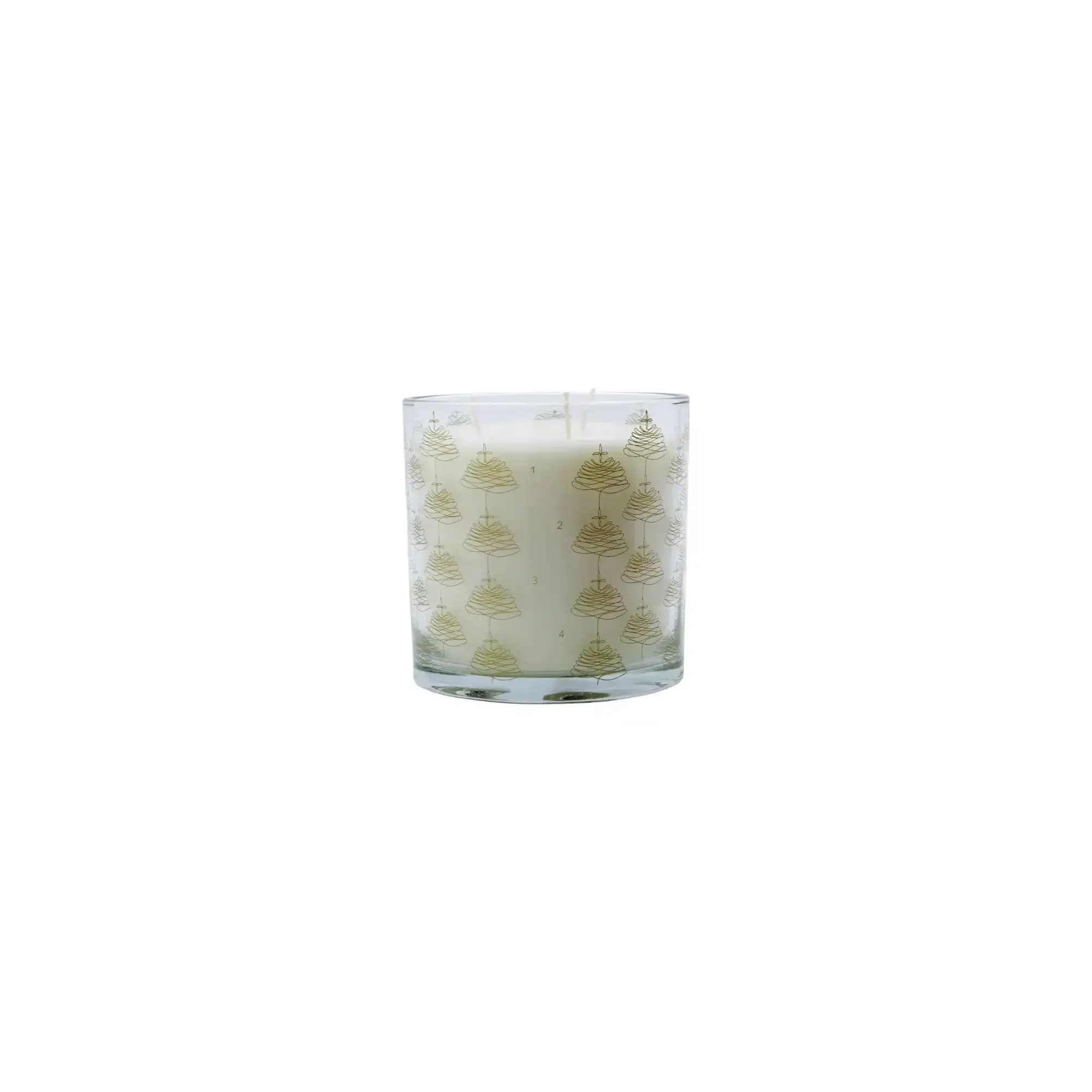 Kaars in glas Advent goudkleurig 12cm