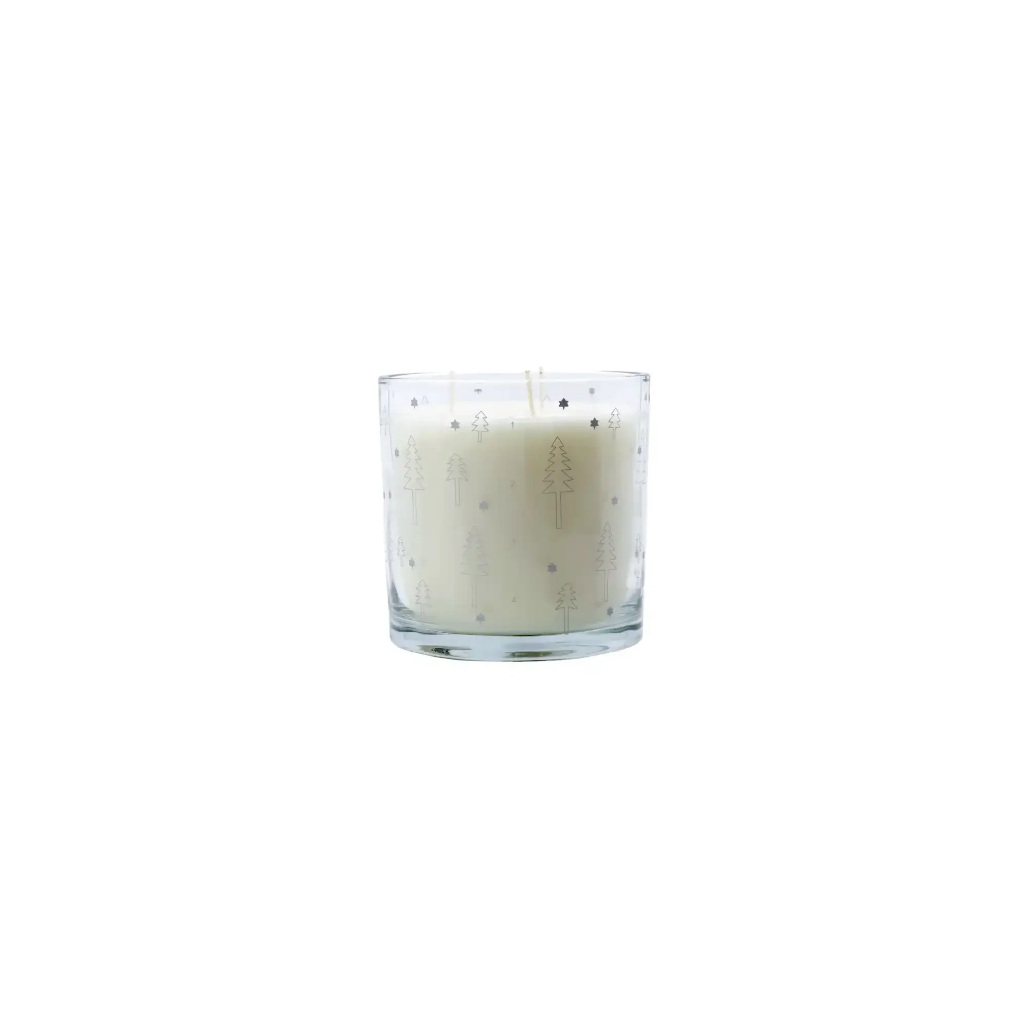 Kaars in glas Advent zilver 12cm