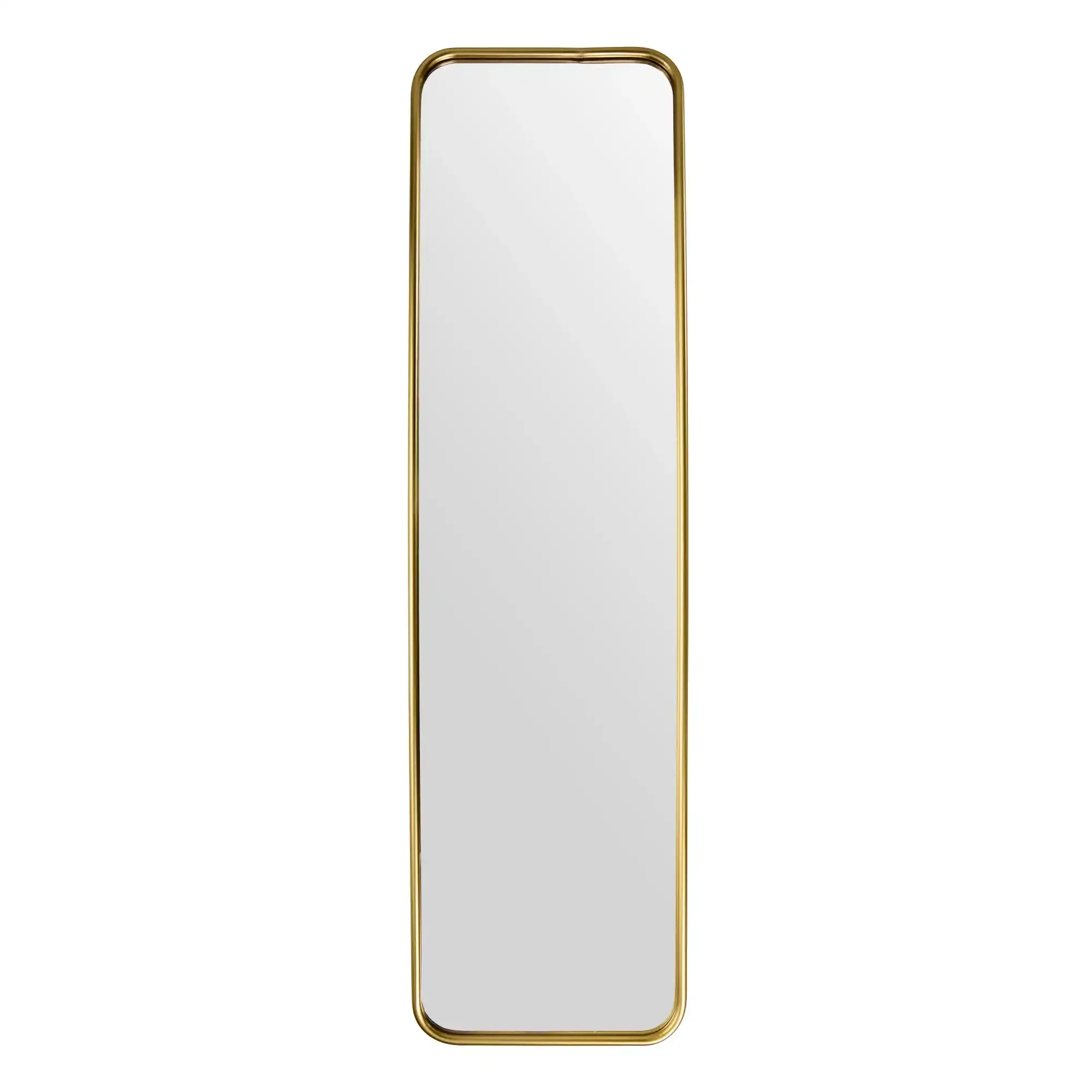 Gouden spiegel met afgeronde hoeken 35x129cm
