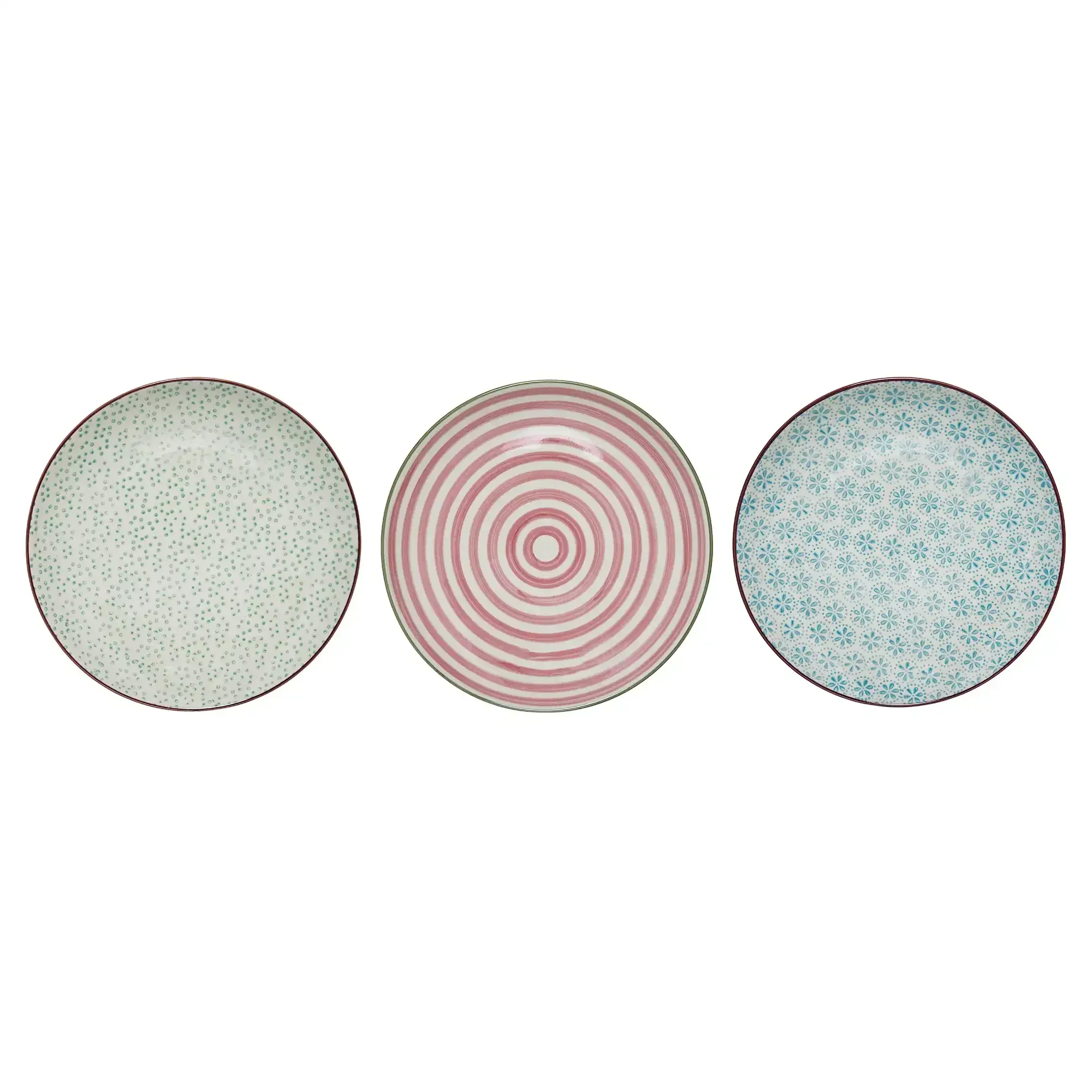 Bord aardewerk blauw Patrizia – set van 3
