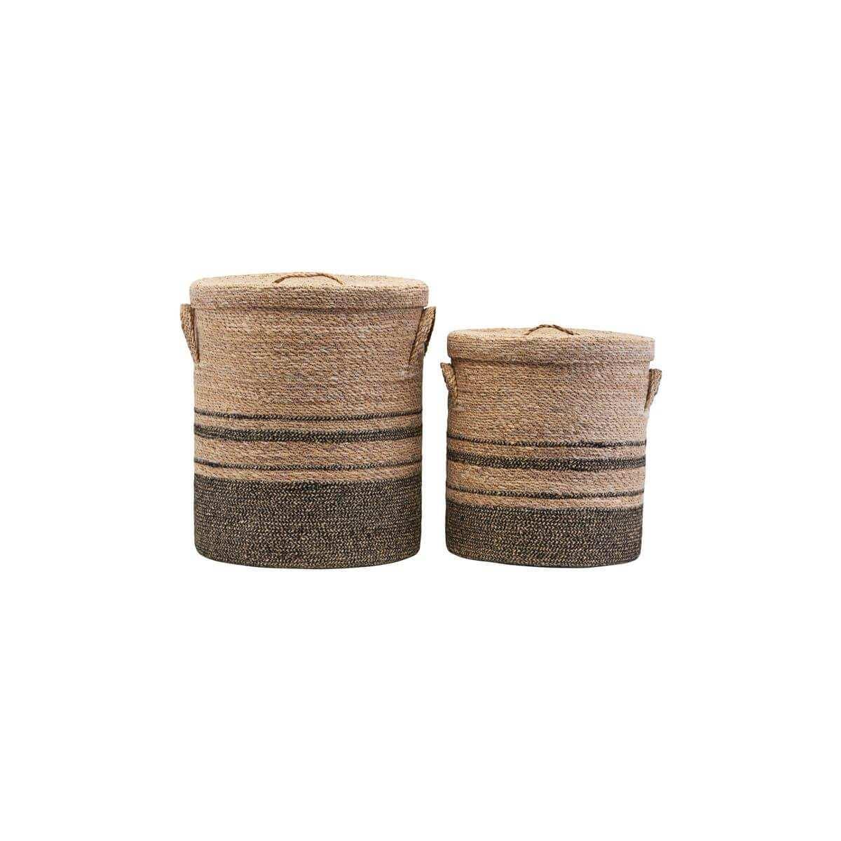 Laundry manden met deksel 50cm – set van 2