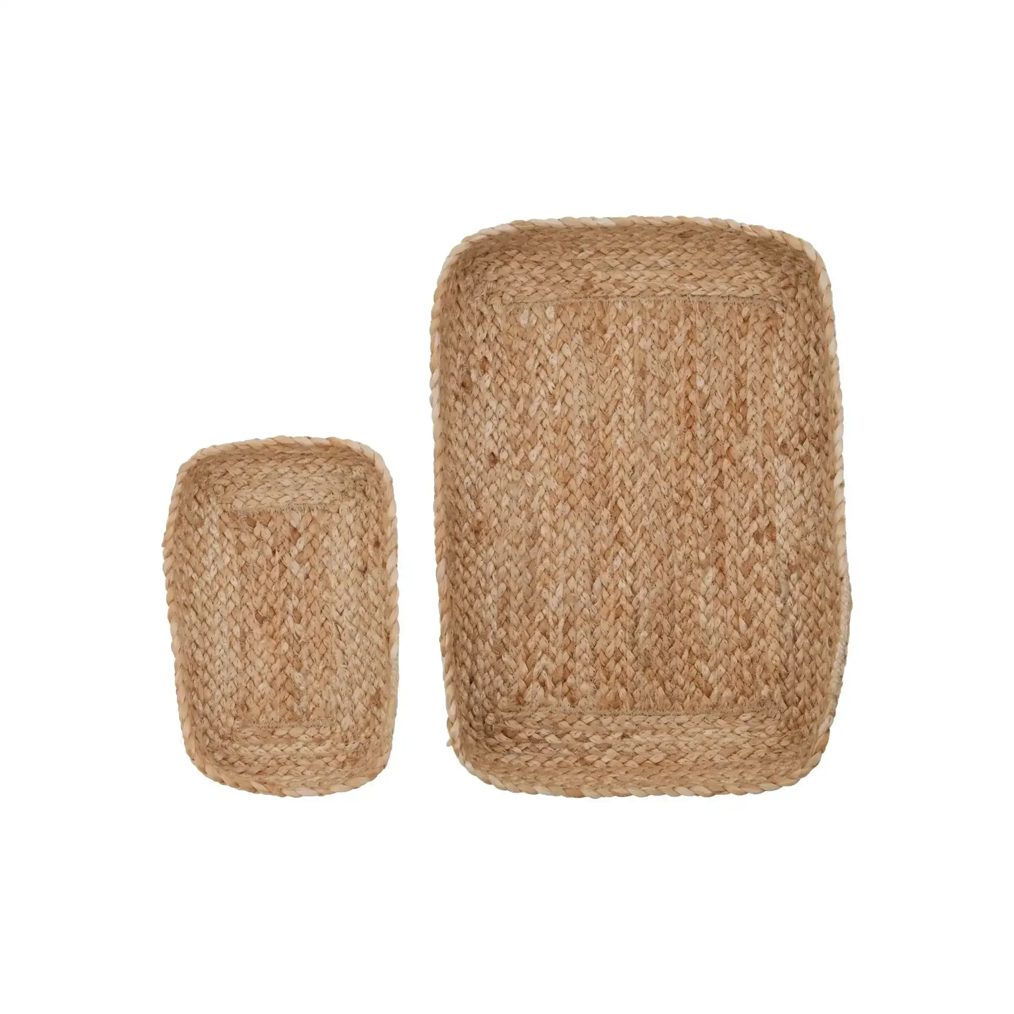 Jute dienbladen set naturel 36cm – set van 2