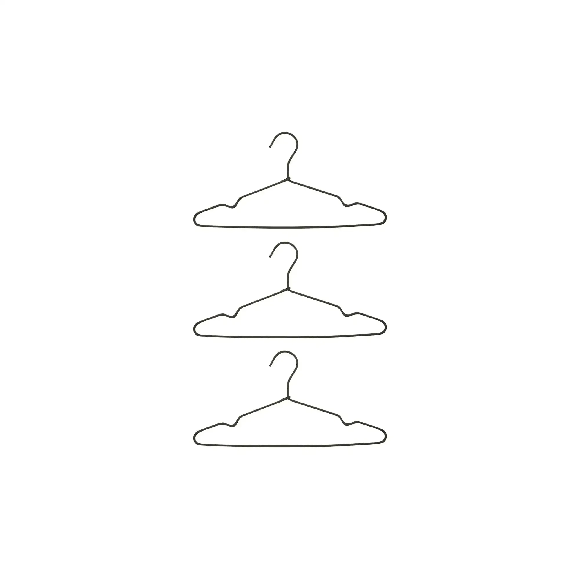 Wire kledinghanger donkergrijs – 3 stuks