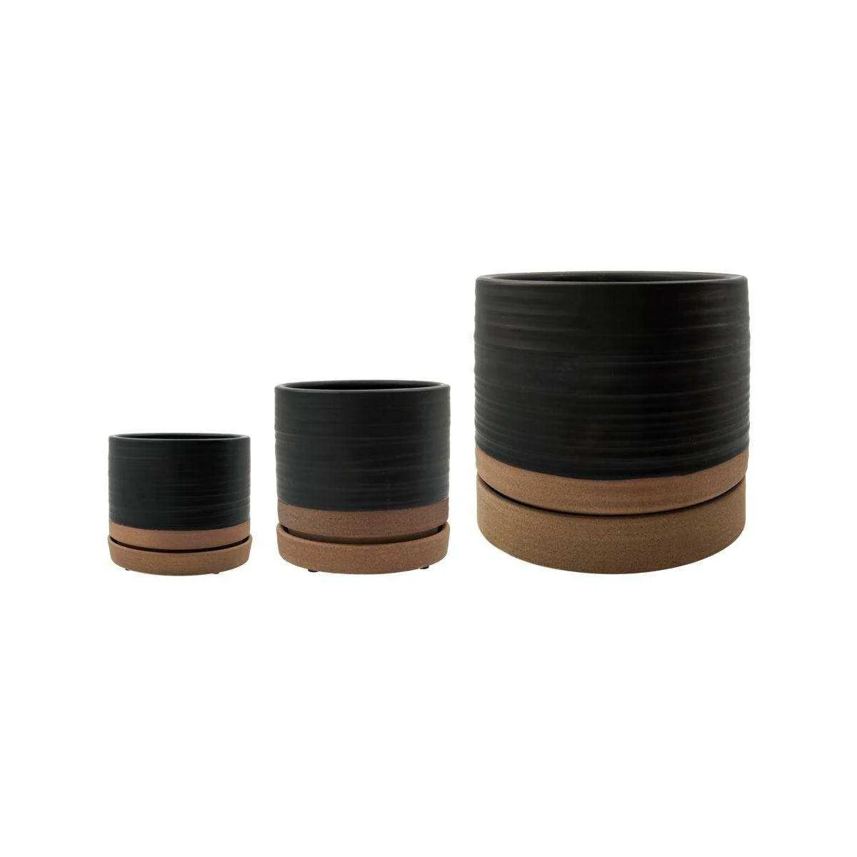 Bloempotten Astu zwart – 3 stuks