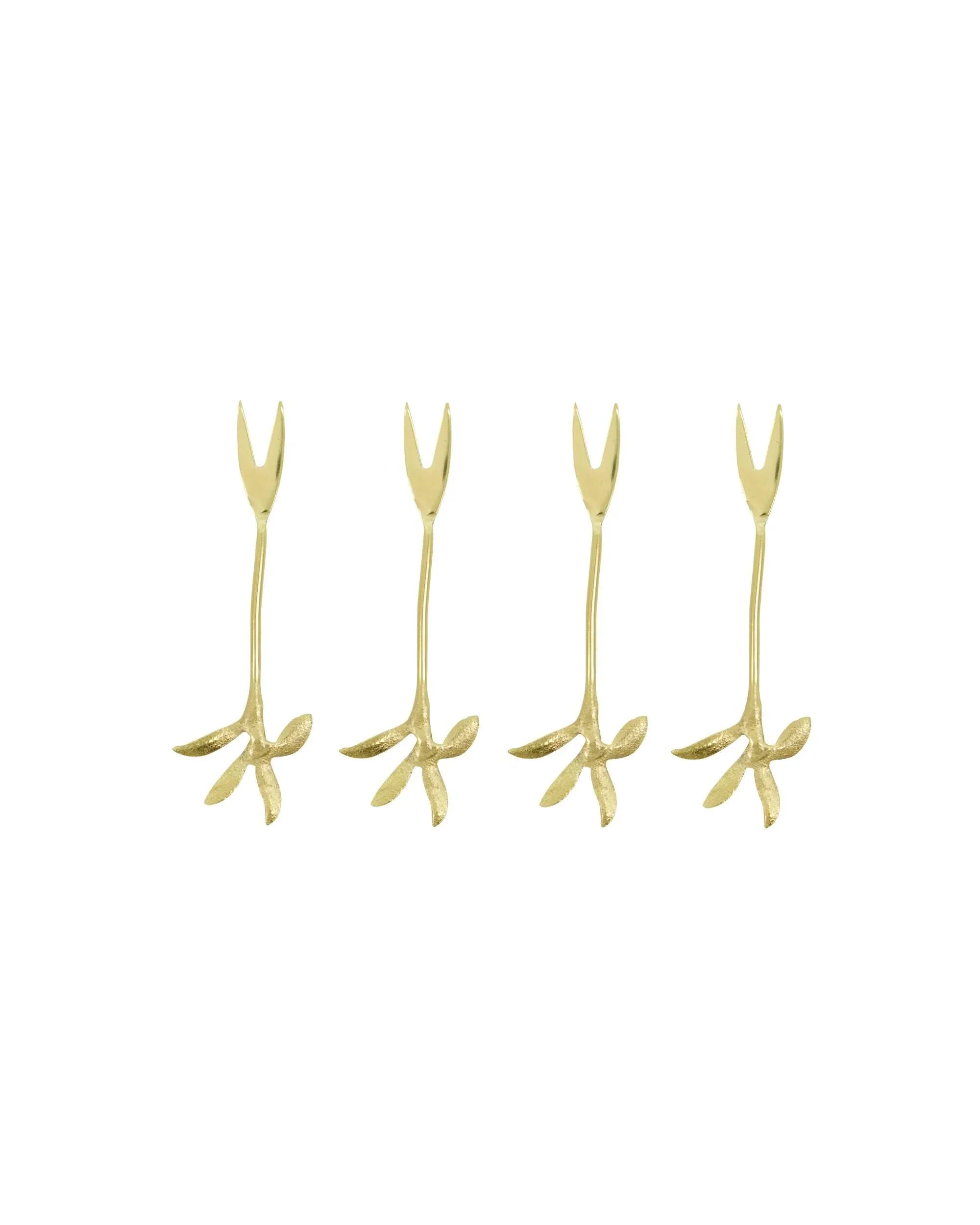 Borrel vorkjes Fork goud – 4 stuks