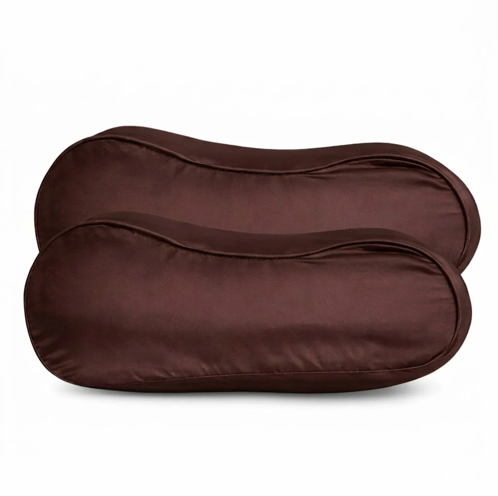 2x Zijden Kussensloop Ergonomisch Midnight Cacao – 22MM