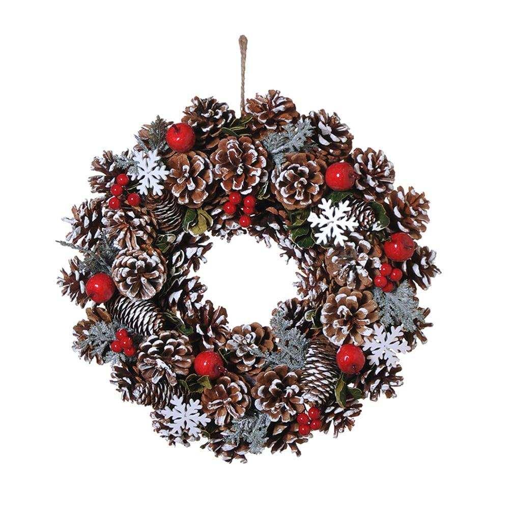 Krans Pinecone Snowflakes 35cm
