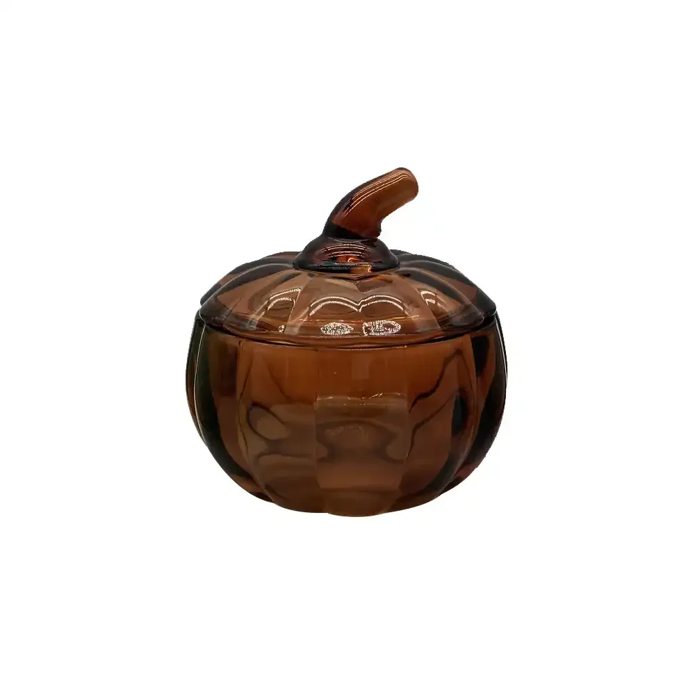 Pompoen potje rood glas 11cm