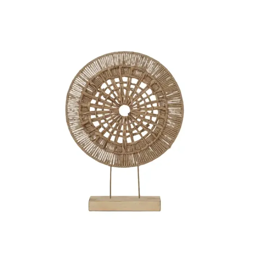 Deco object Helia geweven houtlook op standaard H55cm