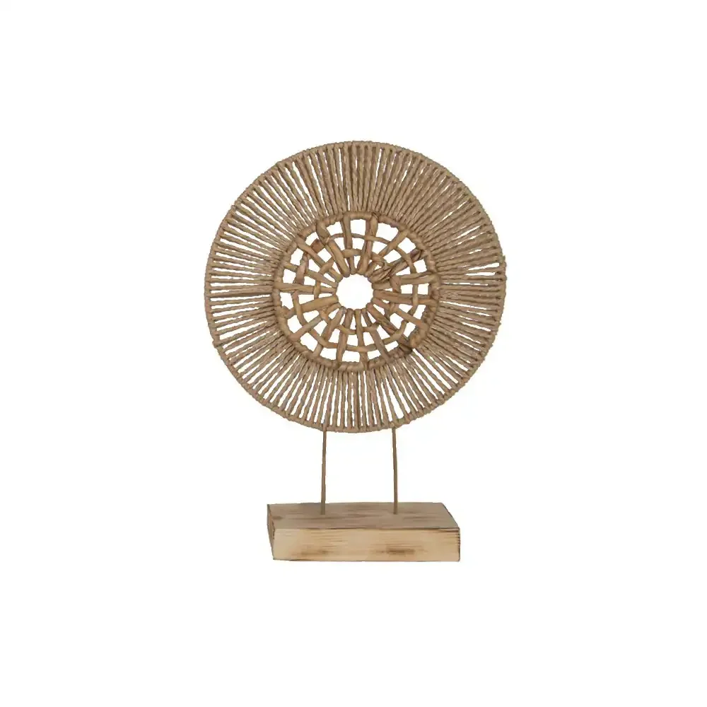 Deco object Helia geweven houtlook op standaard H46cm