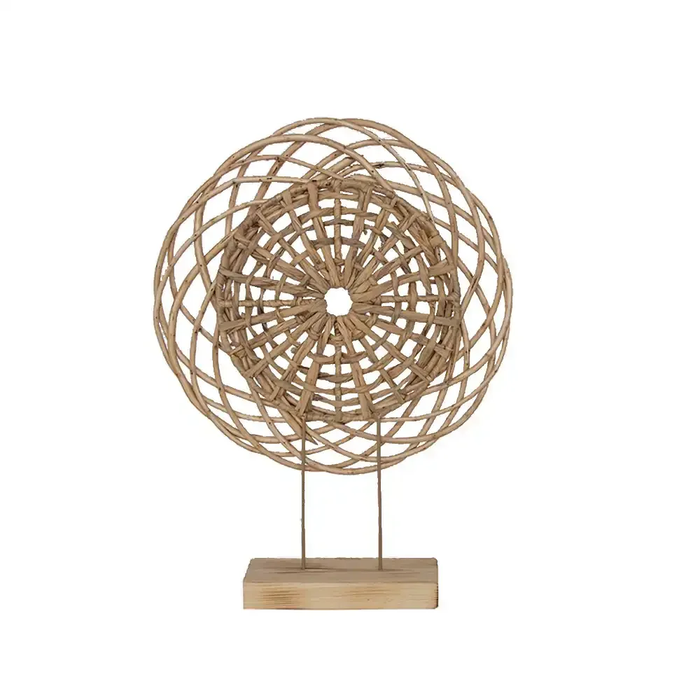 Deco object Caldera geweven naturel op standaard H60 cm