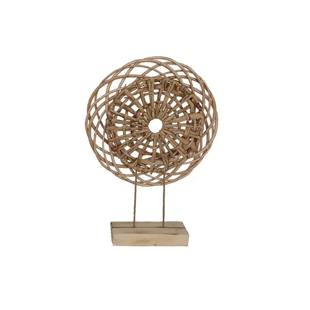 Deco object Caldera geweven naturel op standaard H50cm