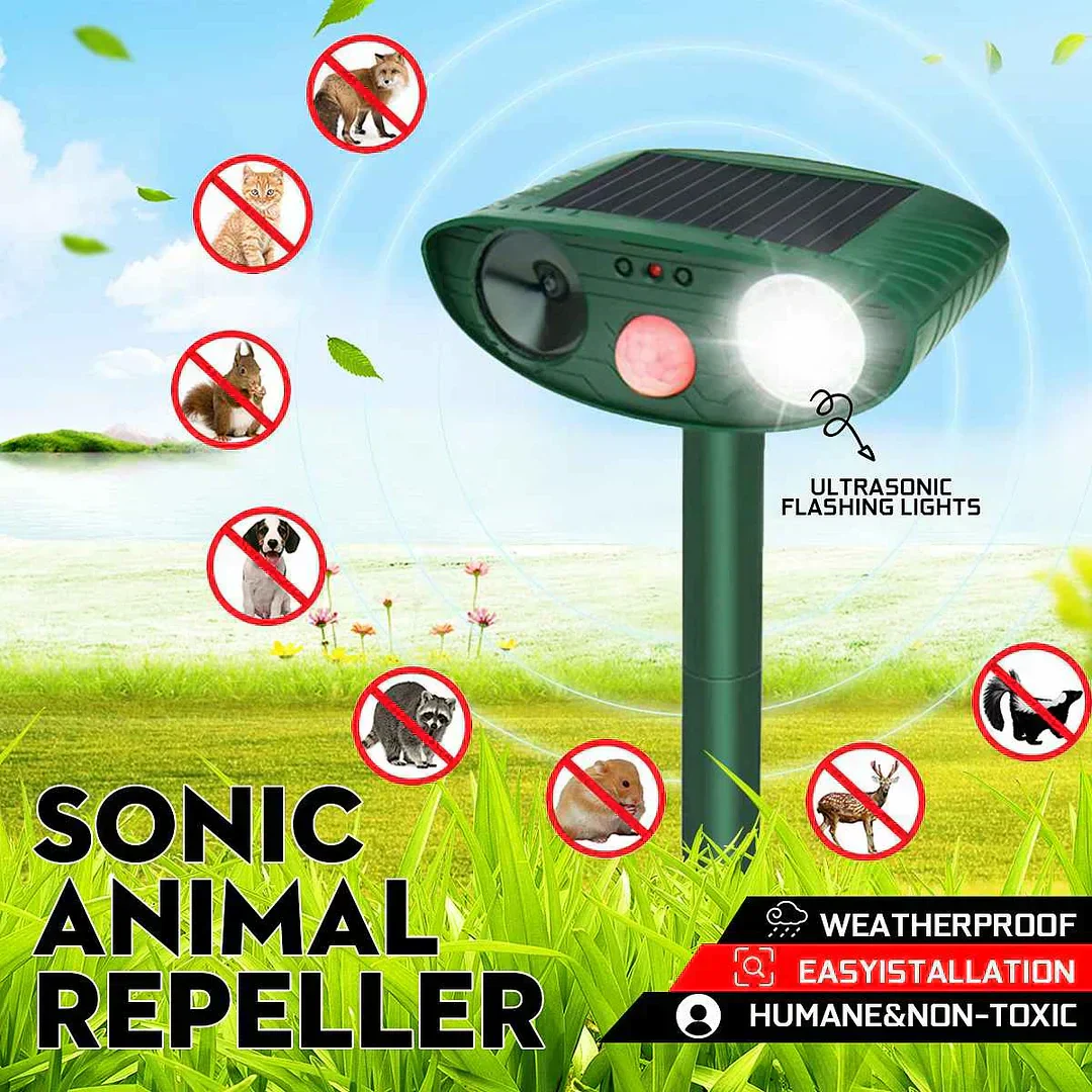 DeerShield – Zonne-aangedreven ultrasone dierenafweermiddel voor ongestoorde tuinen [50% korting]