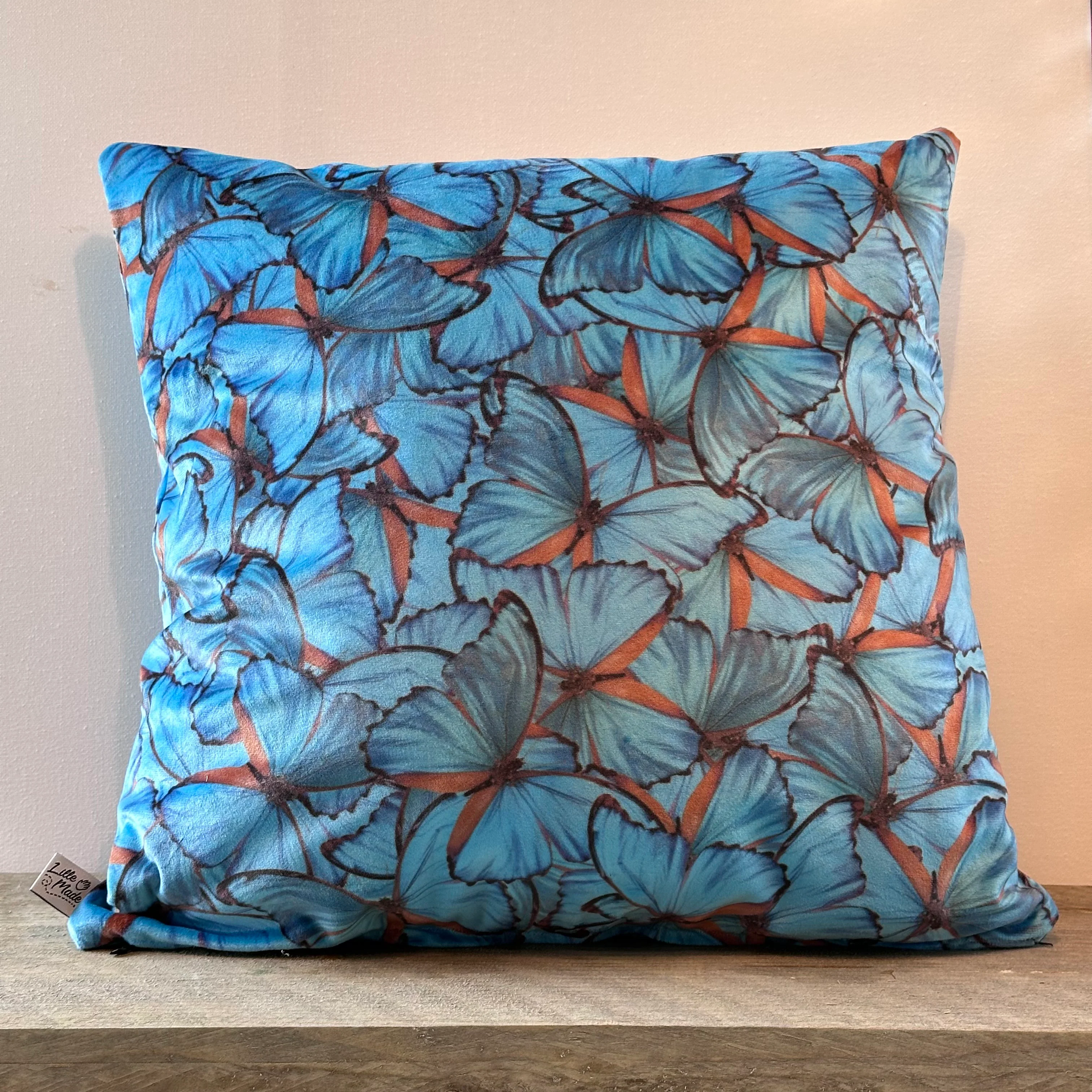 KUSSEN MORPHO VLINDER VELOURS KUSSEN MORPHO VLINDER VELOURS