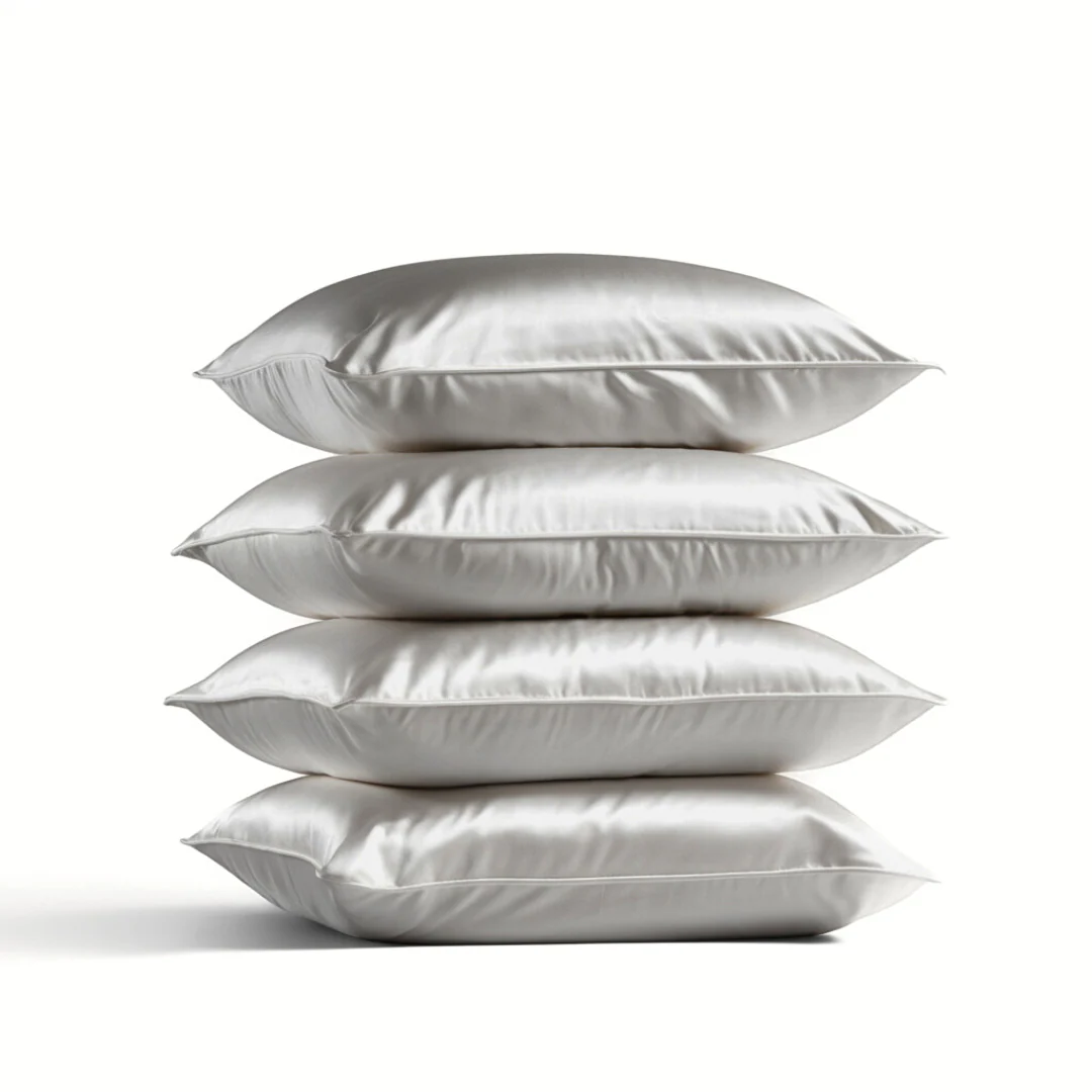 4x Zijden Kussensloop Midnight Silver – 22MM