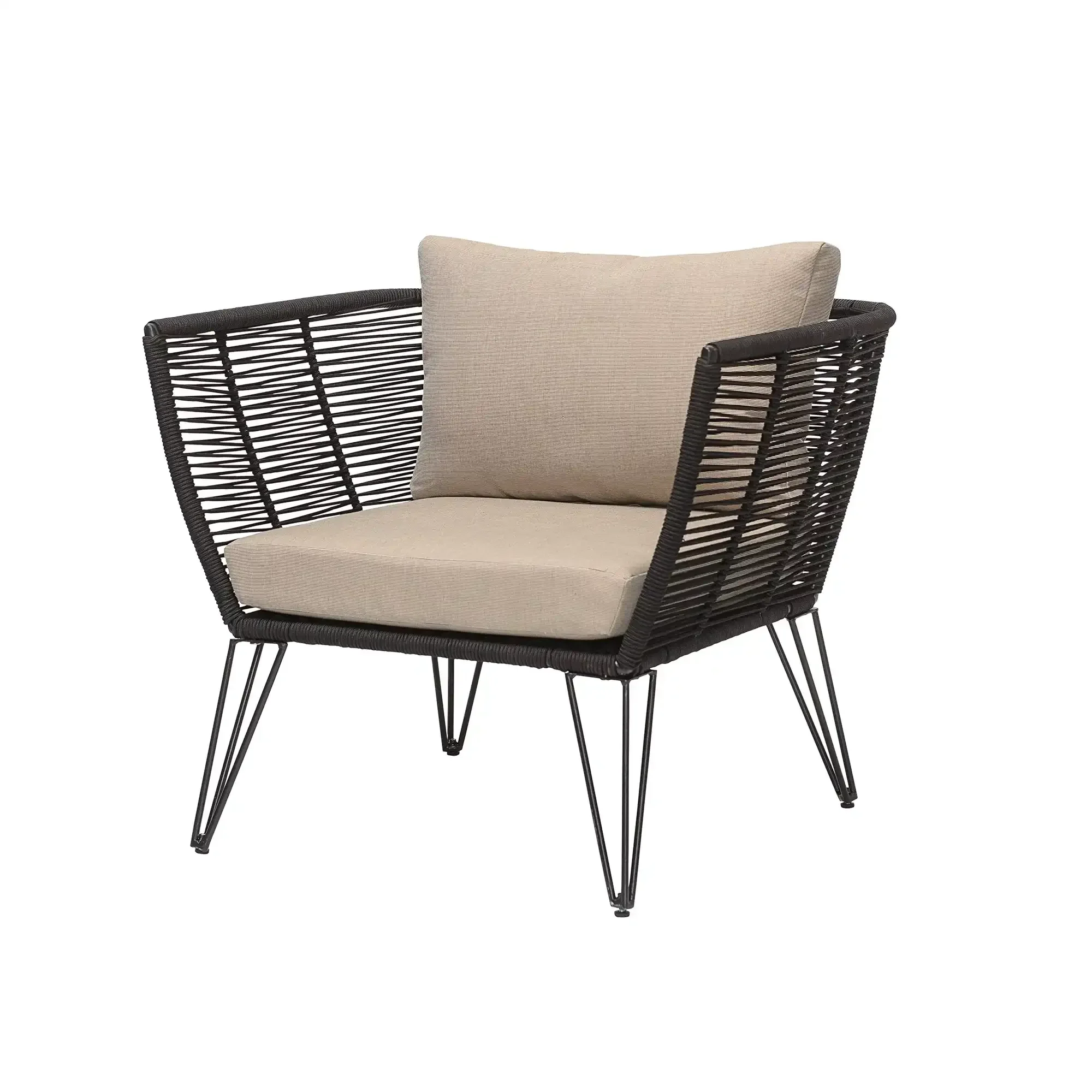 Lounge stoel metaal zwart Mundo
