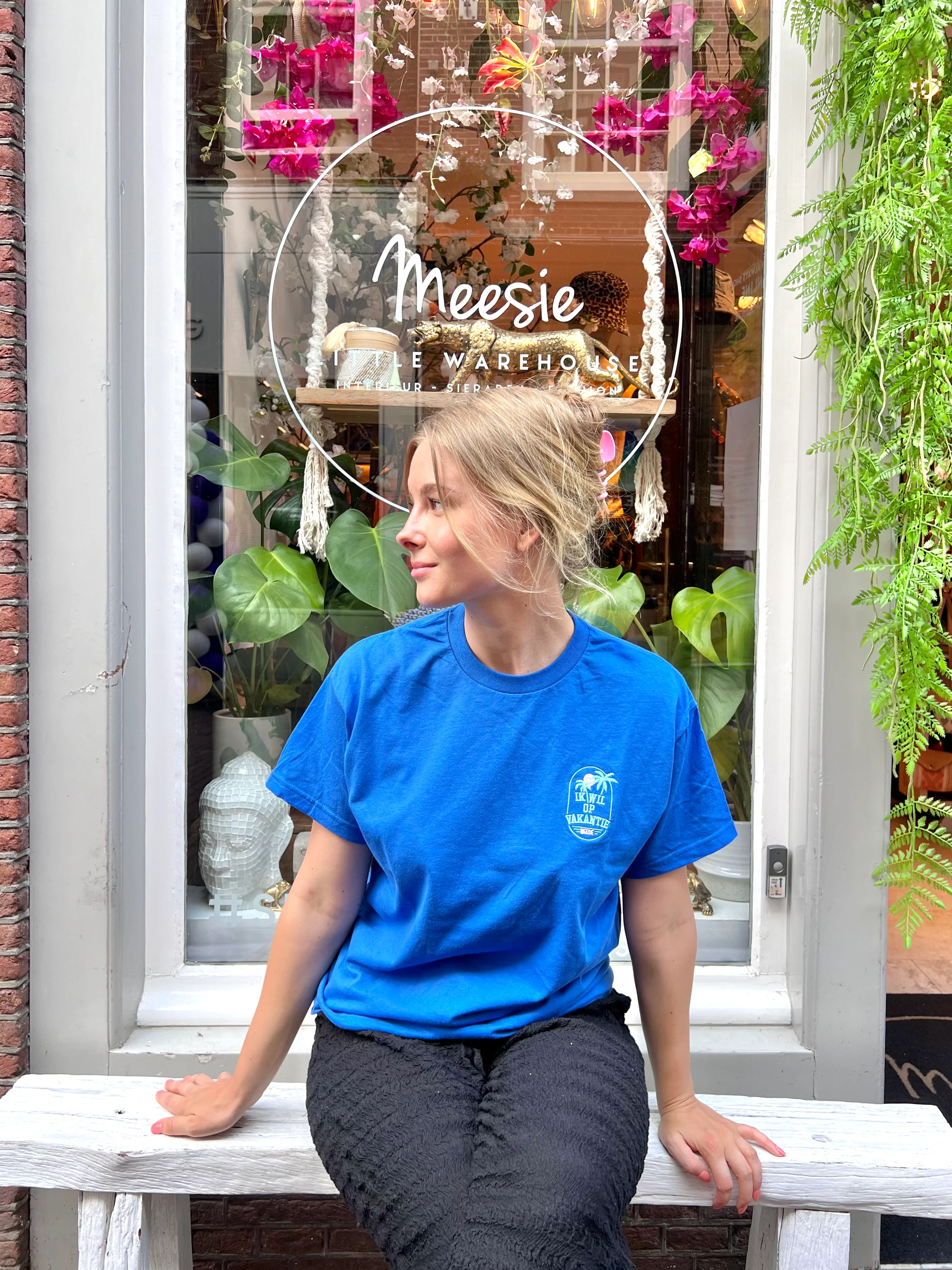 T-Shirt “ik wil op vakantie” Blauw