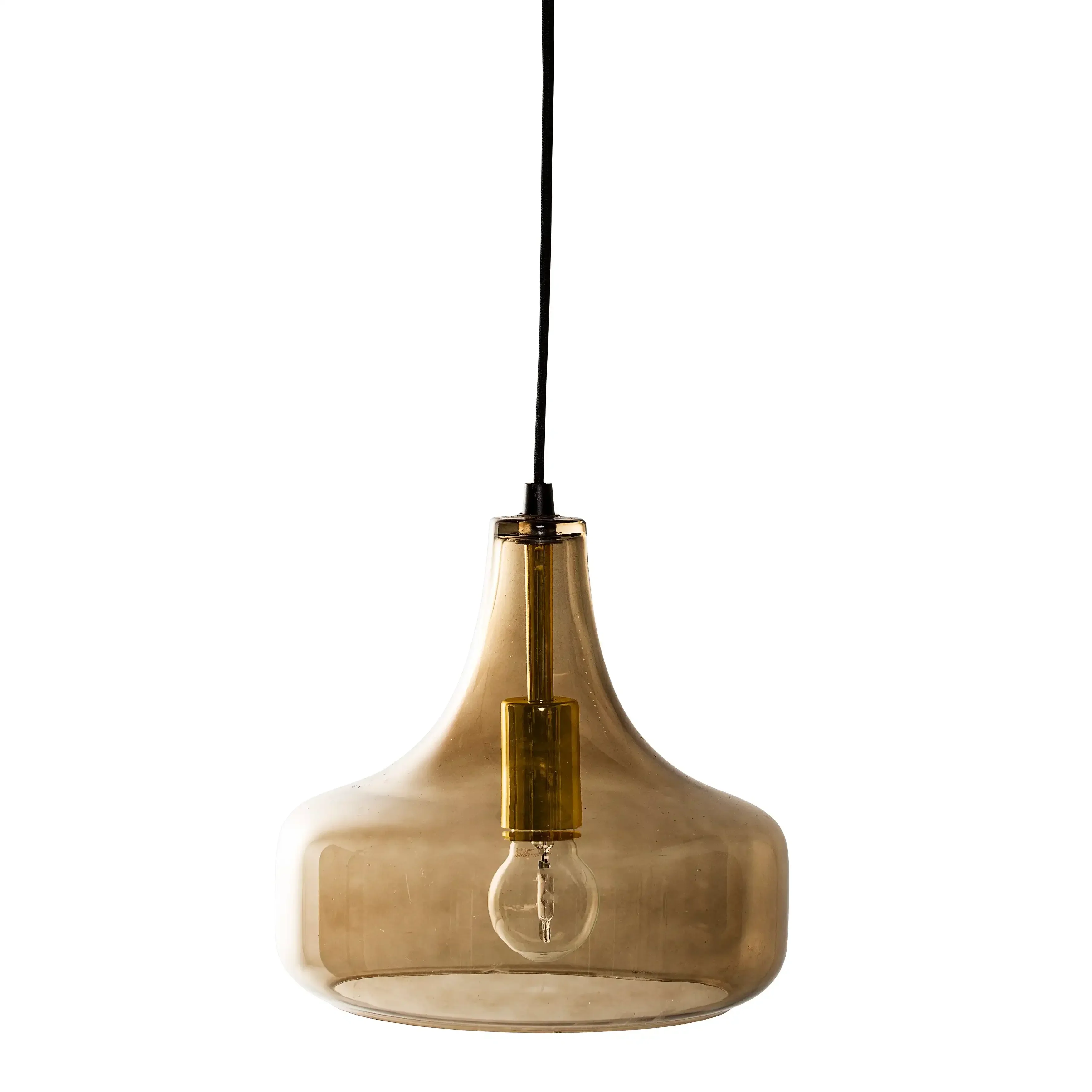 Hanglamp glas bruin Yuser 25cm