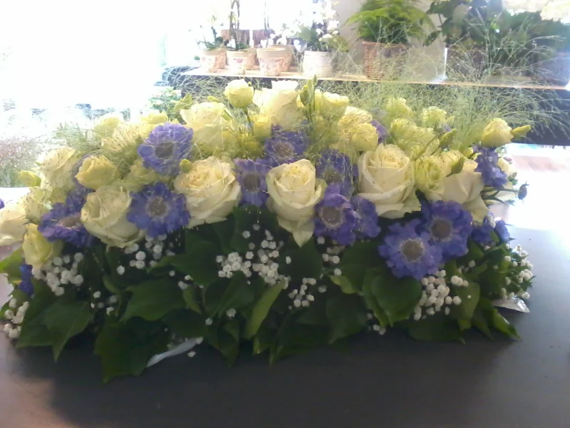 Grafstuk Blauw / Wit ca. 50 cm