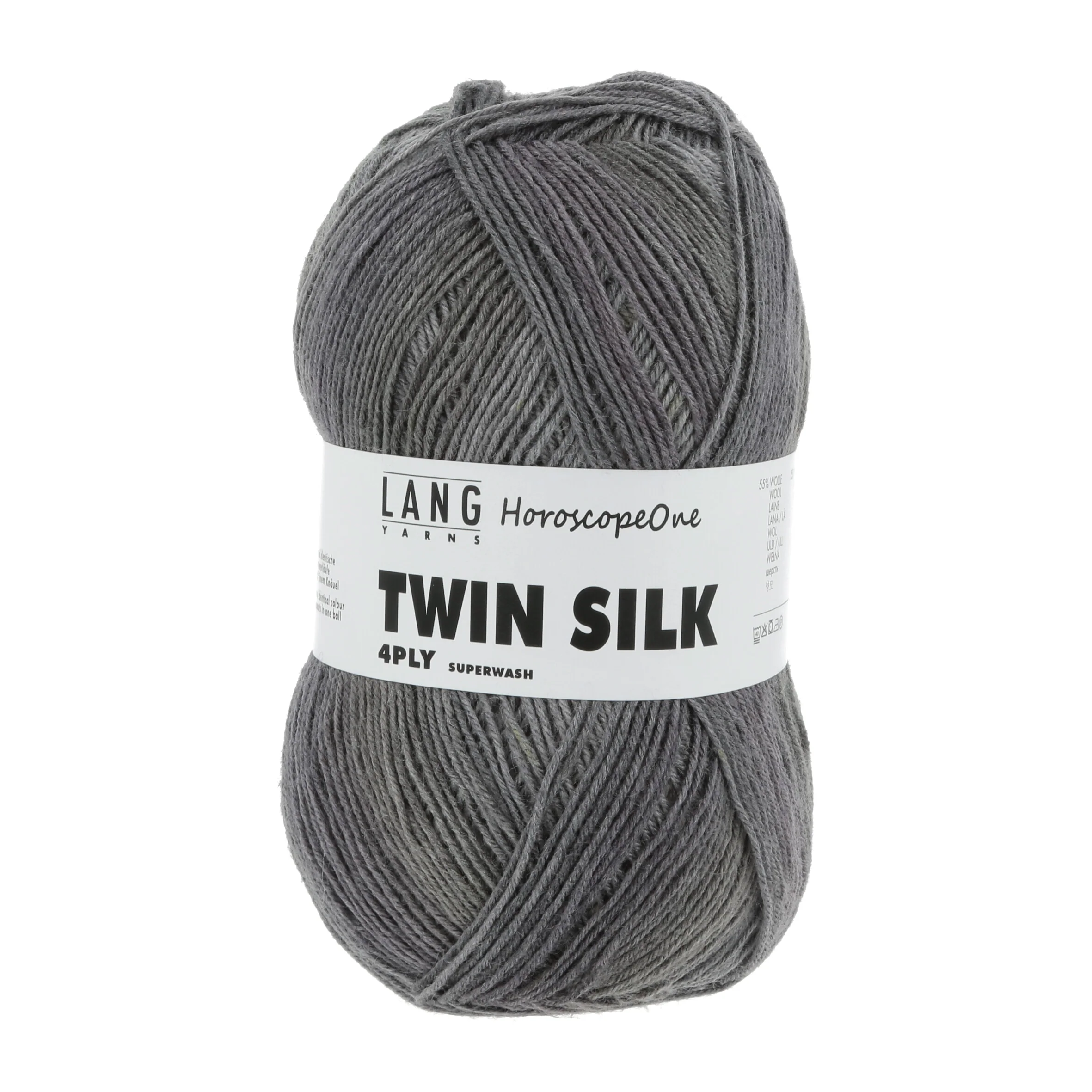 Lang Yarns Twin Silk 4 Ply HoroscopeOne Grey (0355) Lang Yarns Twin Silk 4 Ply HoroscopeOne Grey (0355)
