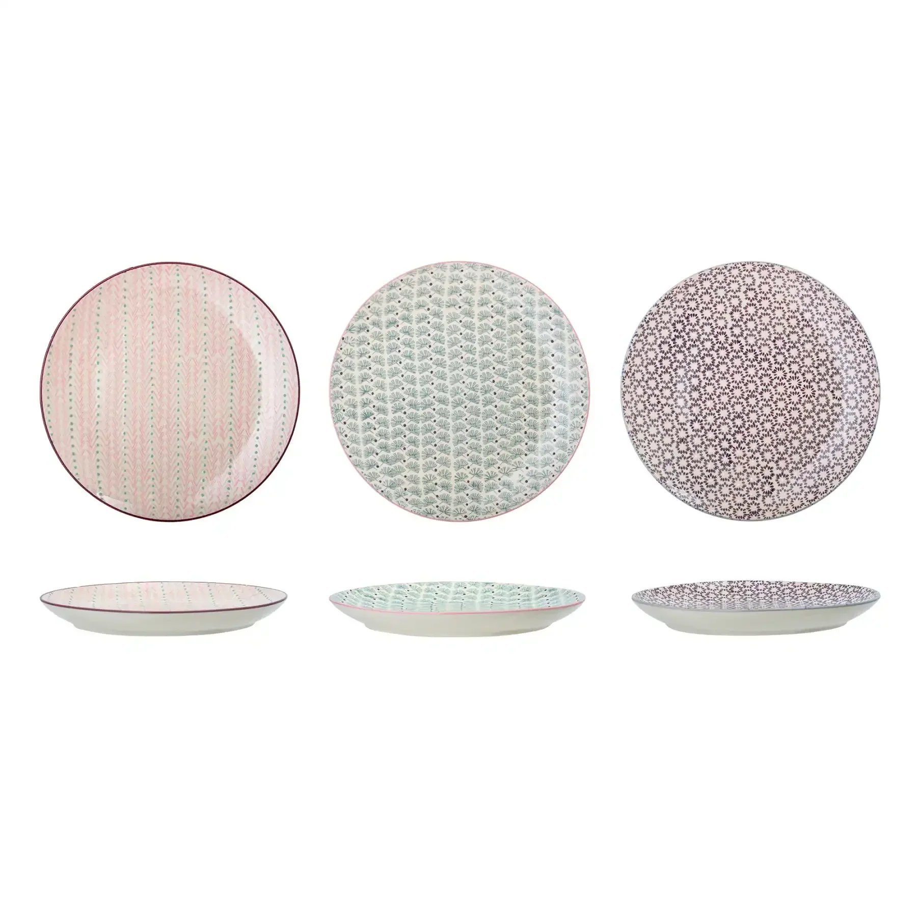Bordenset roze maya 28cm – 3 stuks