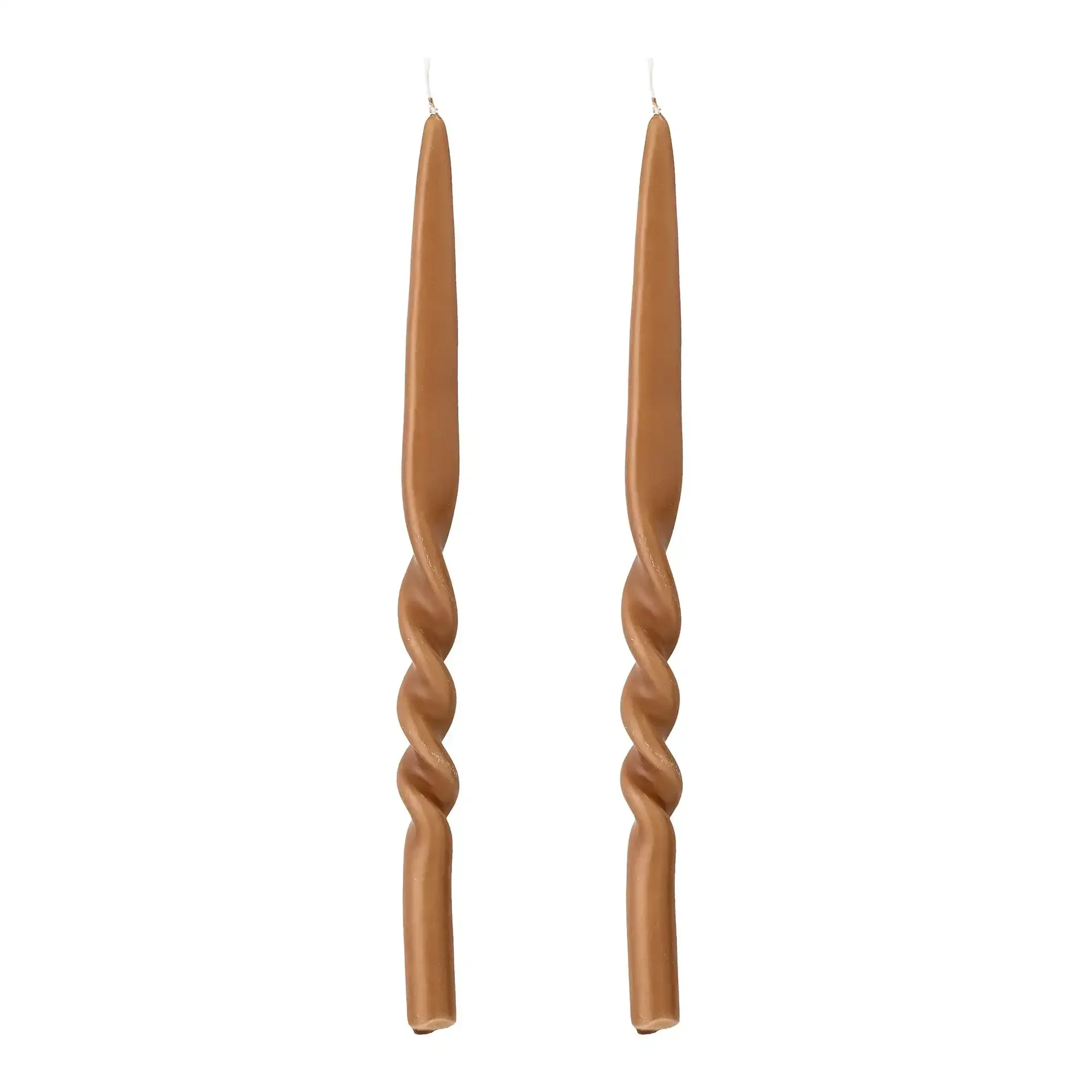 Kaars paraffine bruin 40cm – set van 2