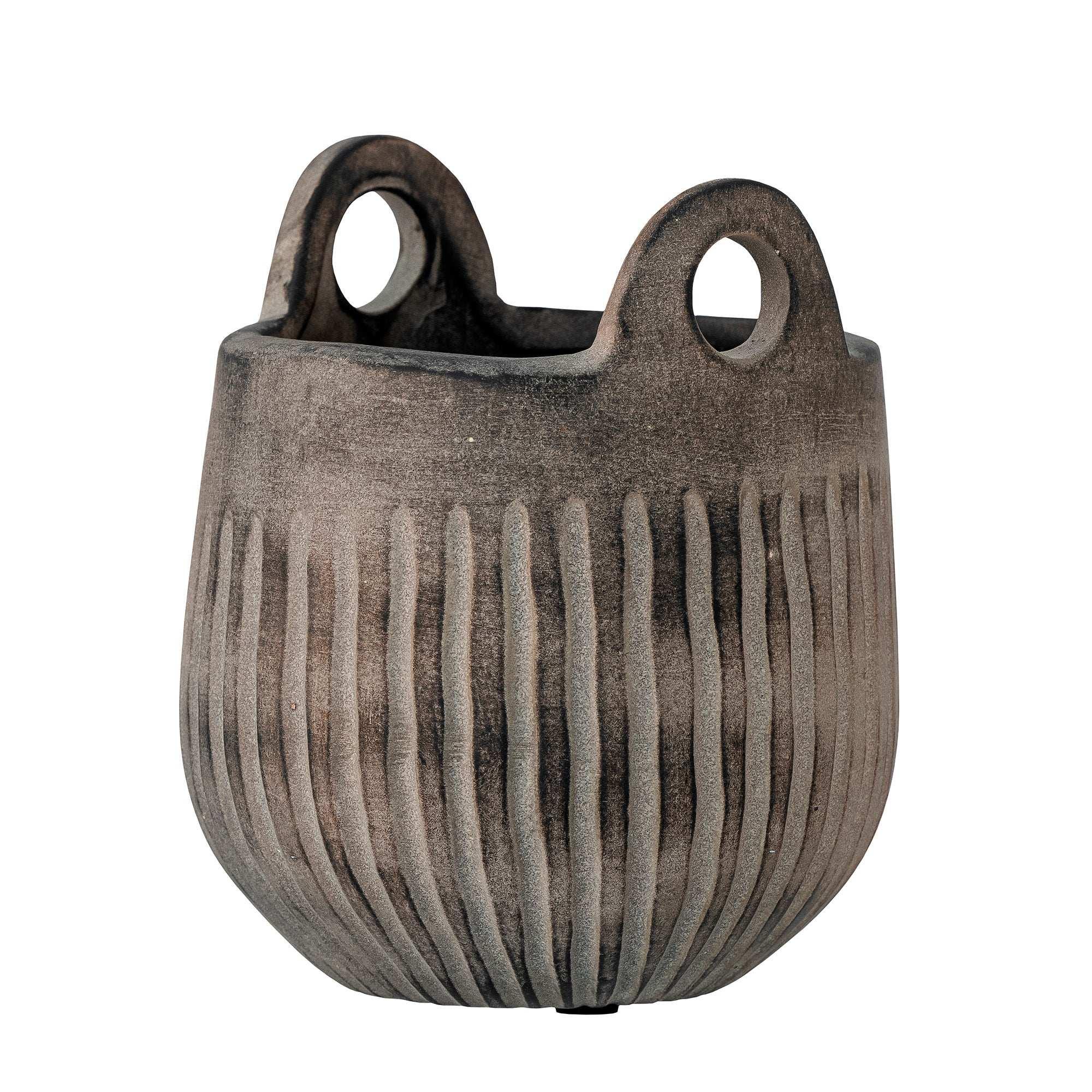Bloempot keramiek grijs Lagos 12cm