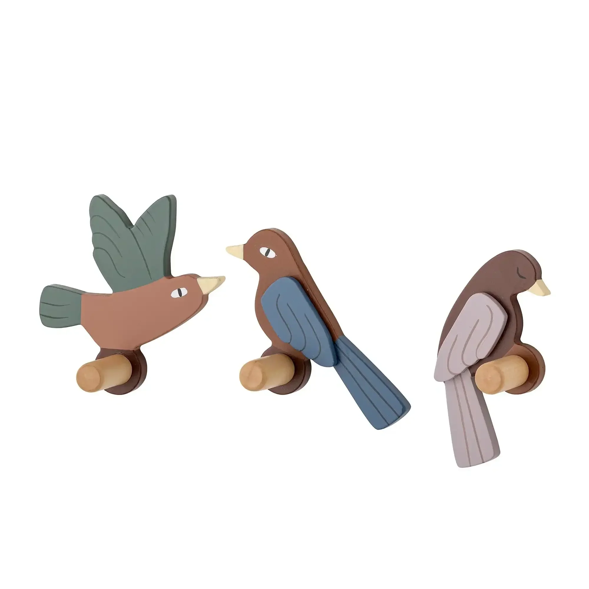 Lewi wandhaken hout bruin – set van 3