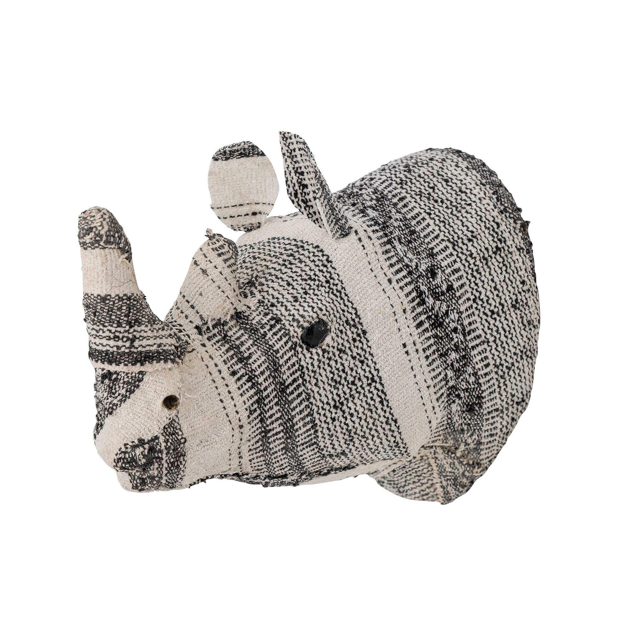 Berte neushoorn papier-maché zwart
