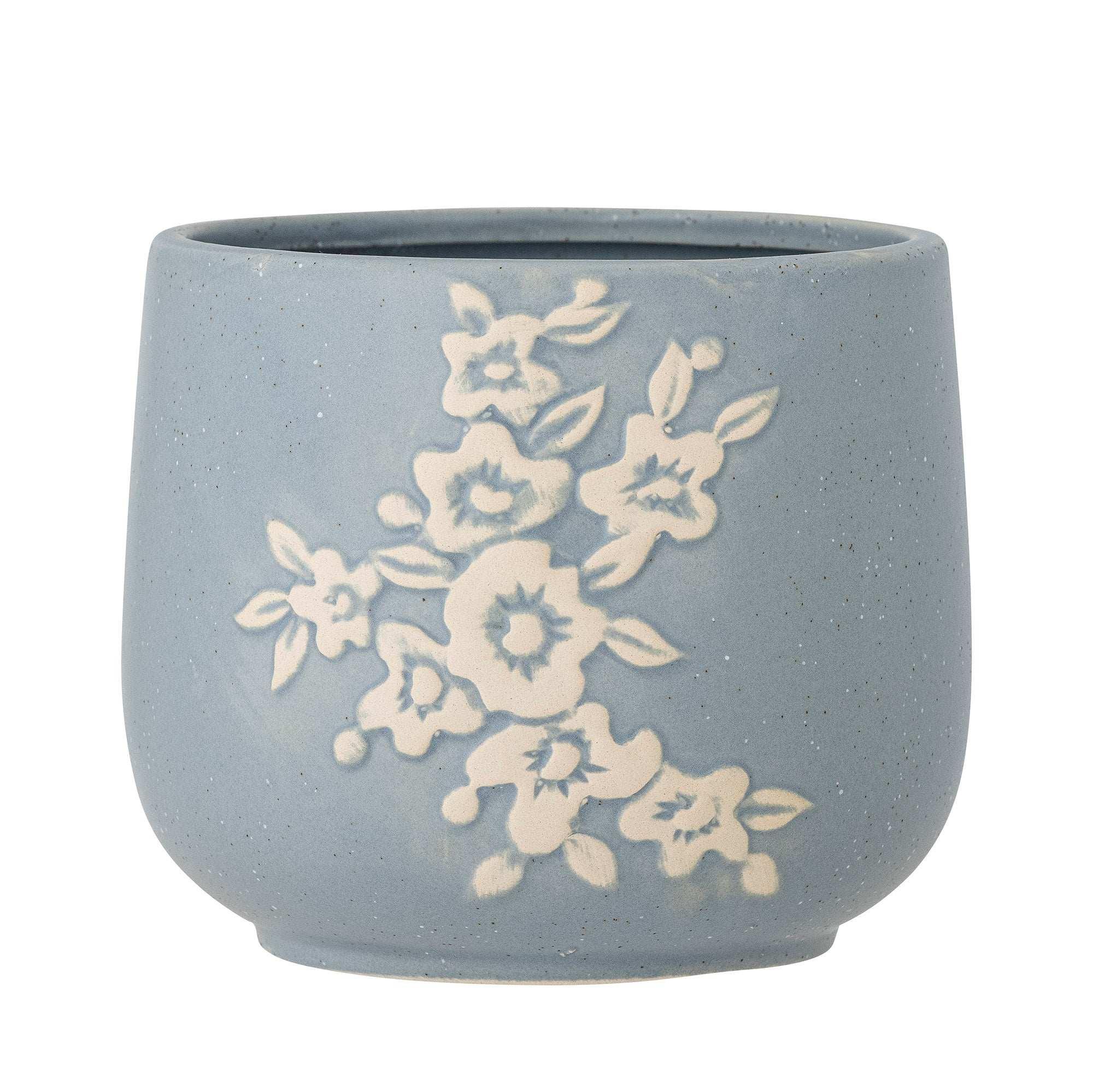 Bloempot aardewerk blauw Betino 16cm