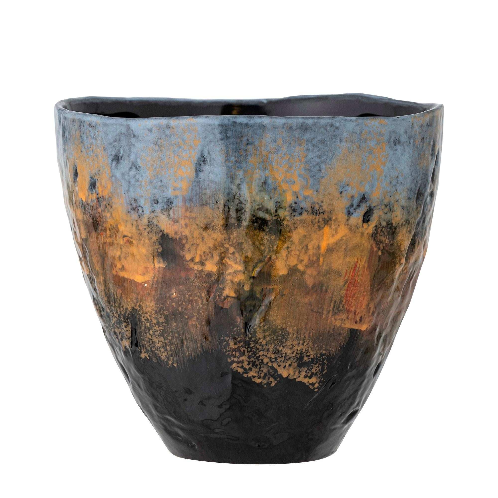 Bloempot aardewerk blauw Bong 20cm