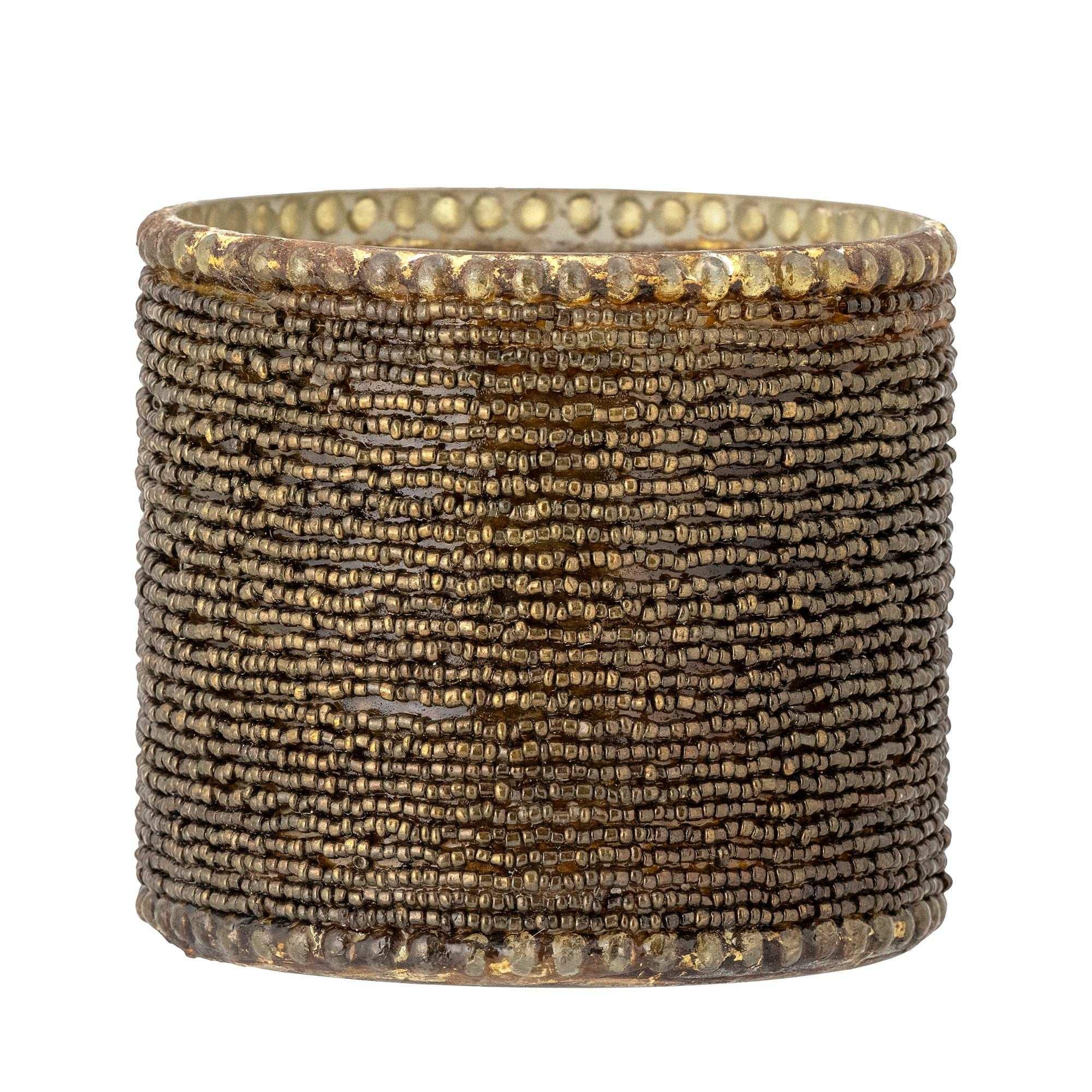 Waxinelichthouder glas goud Isabela 10cm